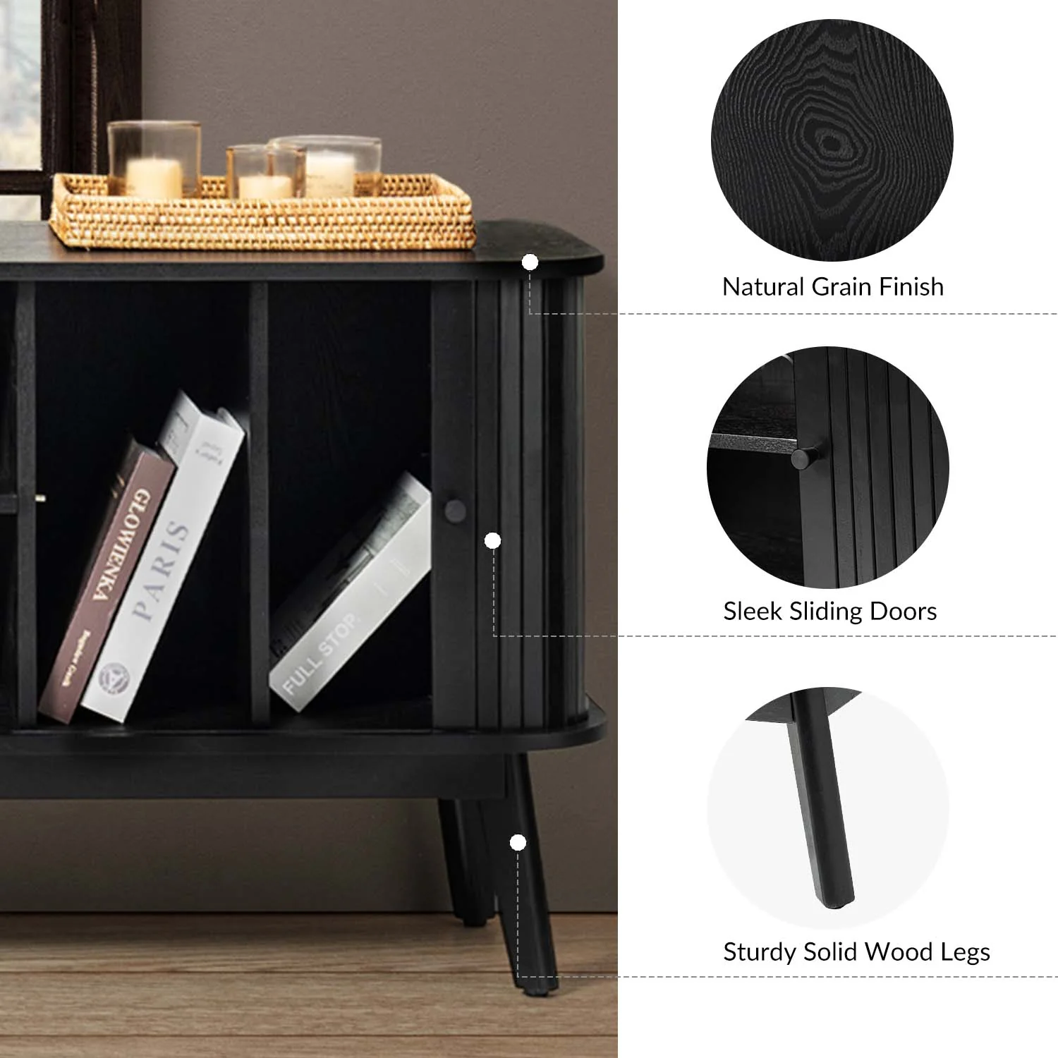 Armin TV Stand in Black - Image 6