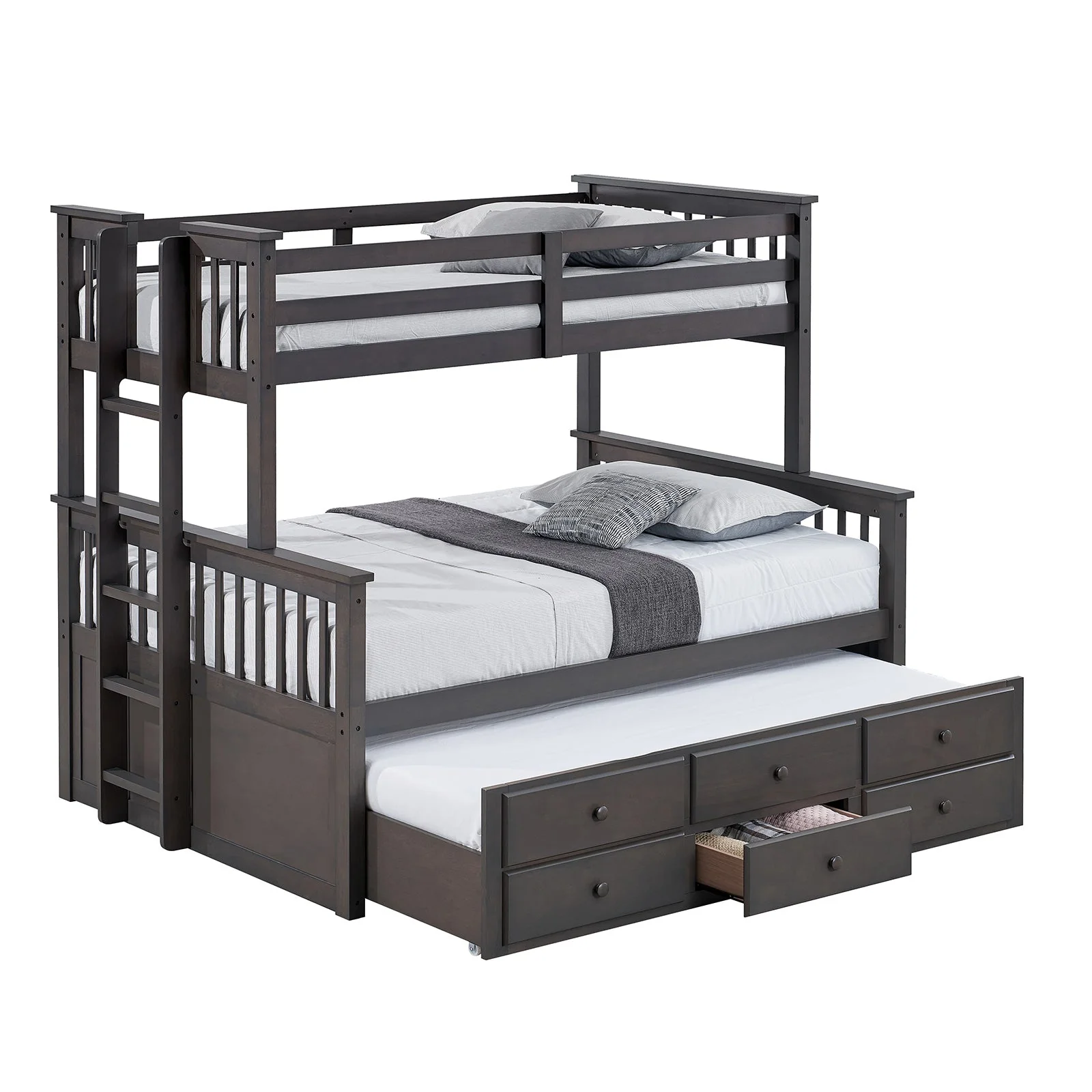 University Stain Gray Twin/Full Bunk Bed - Image 2