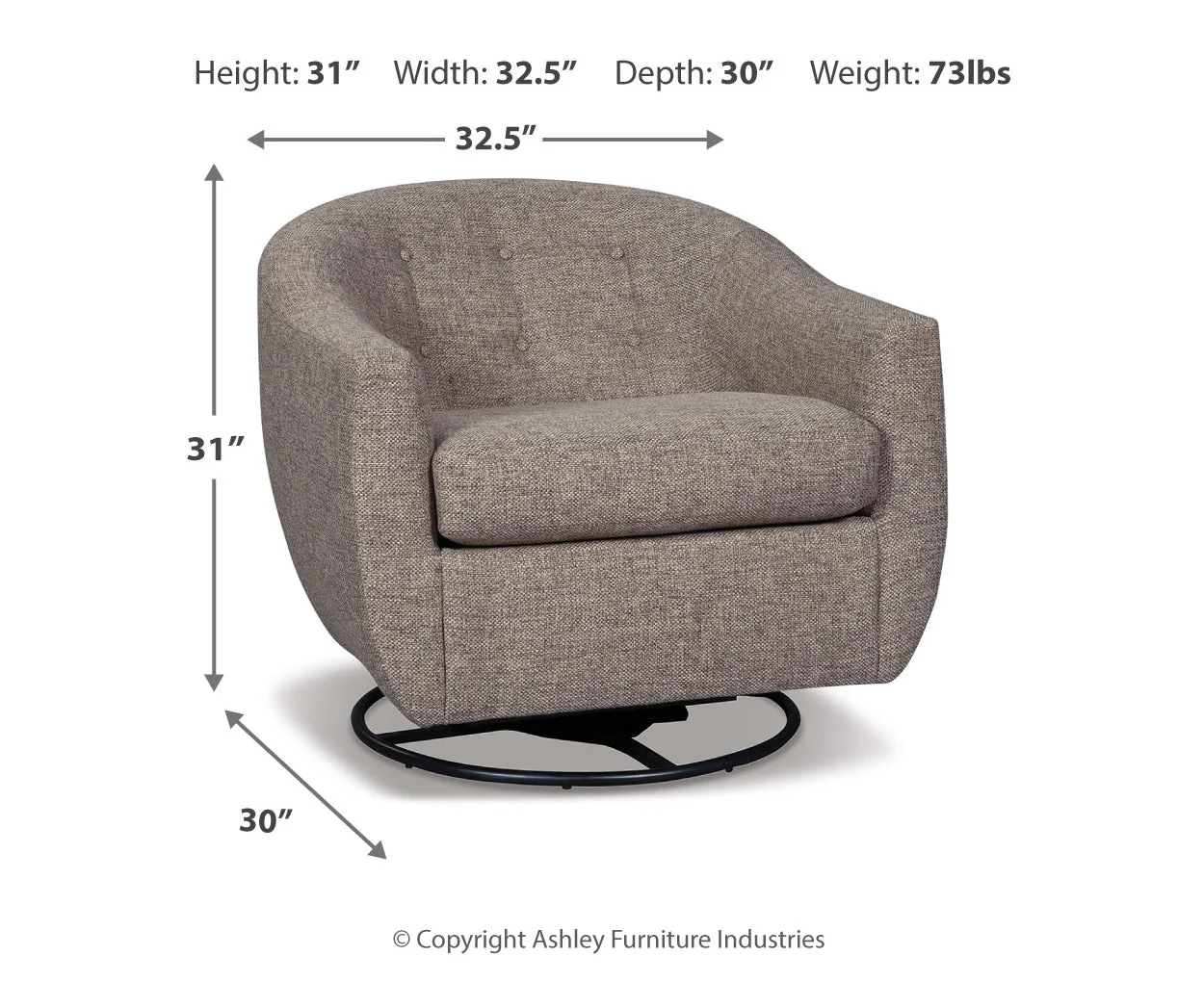 Upshur Swivel Glider Accent Chair - Image 4