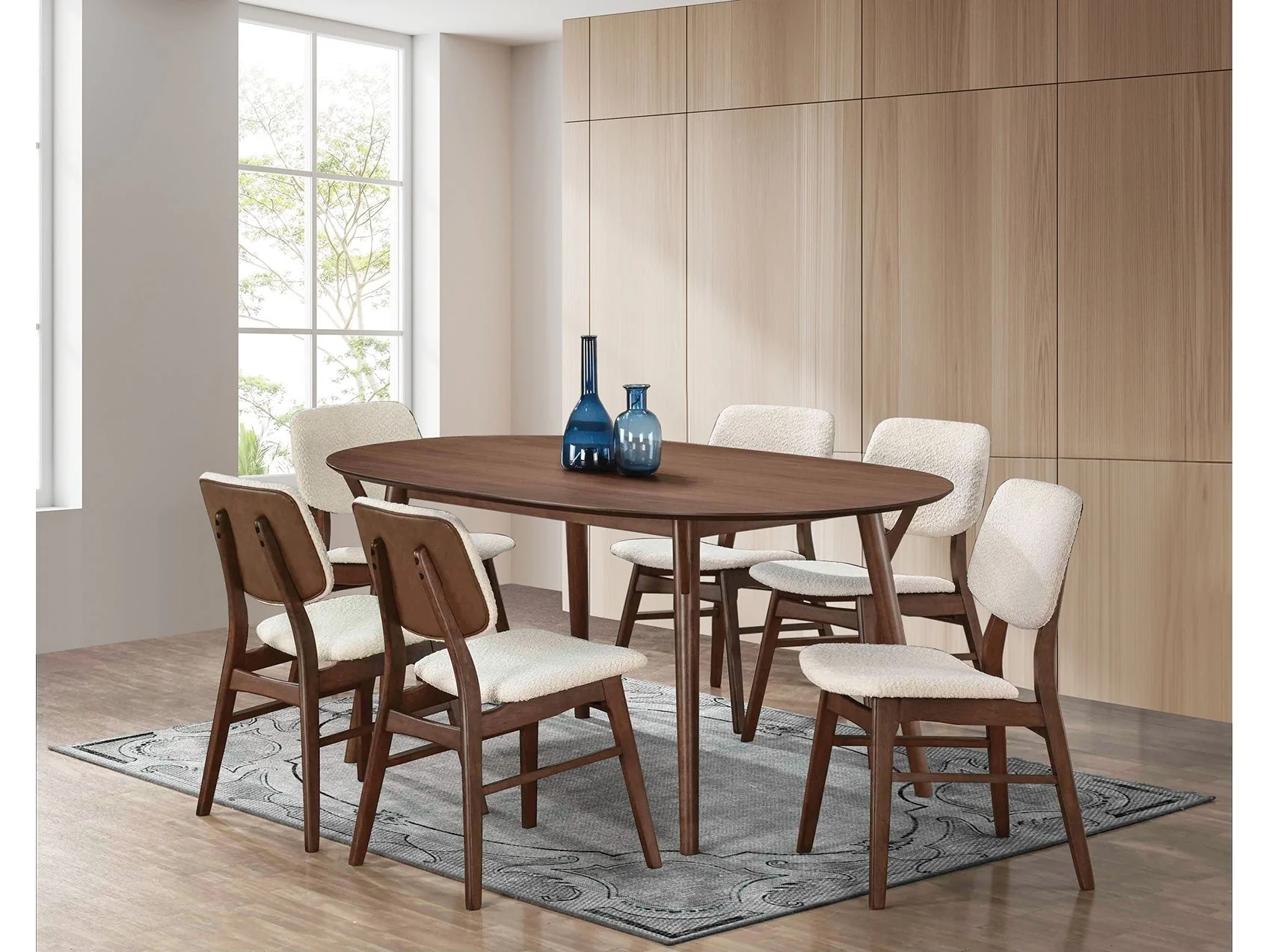 Uzwil Walnut 7 Pc. Dining Room Set
