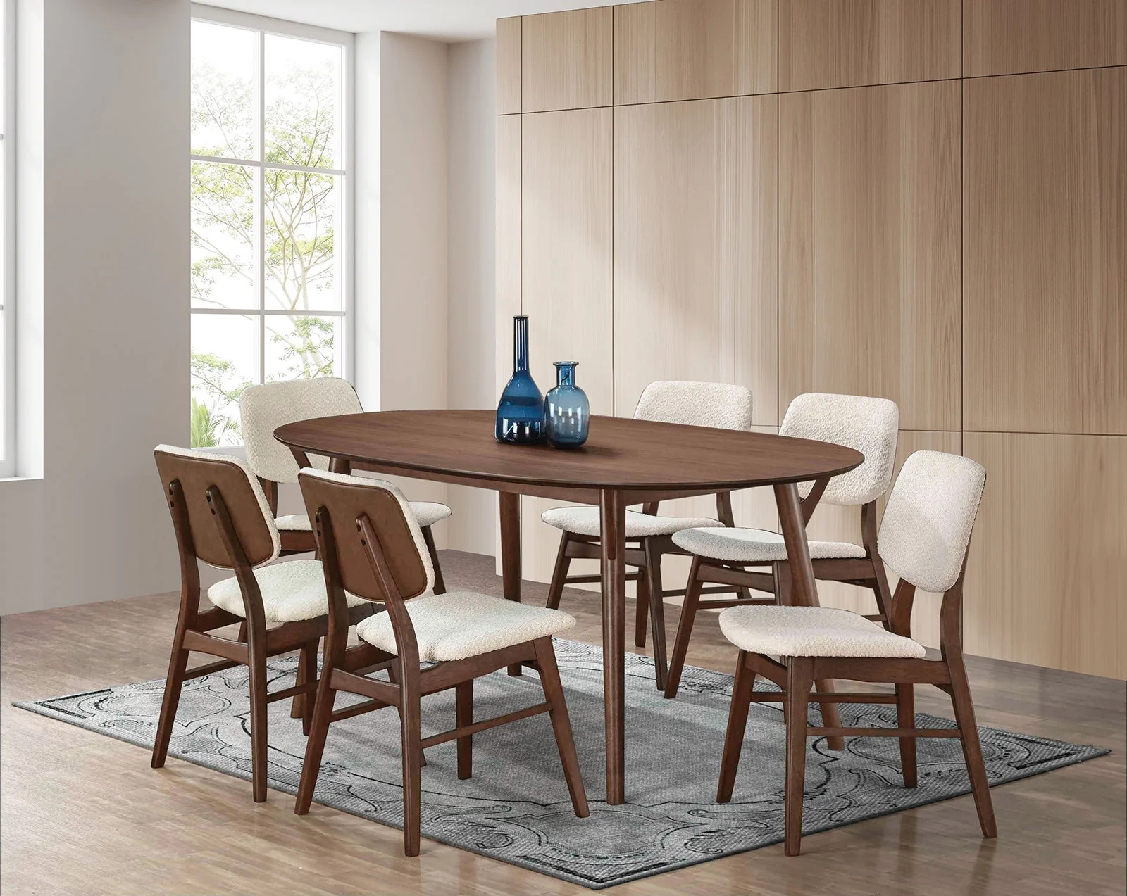 Uzwil Walnut/Beige Side Chair (Set of 2) - Image 2