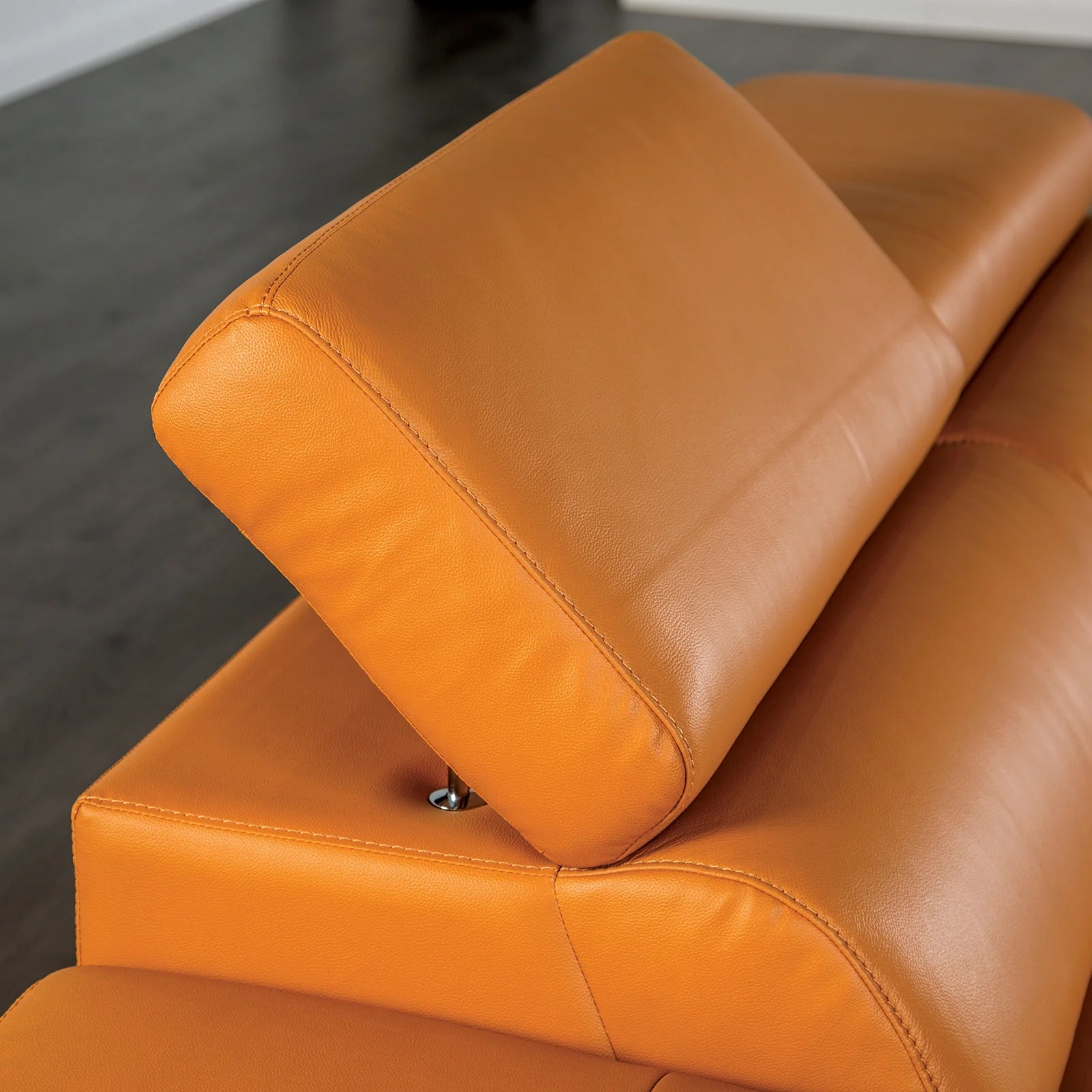 Vadso Tangerine Leather Match Left Chaise Sectional - Image 3