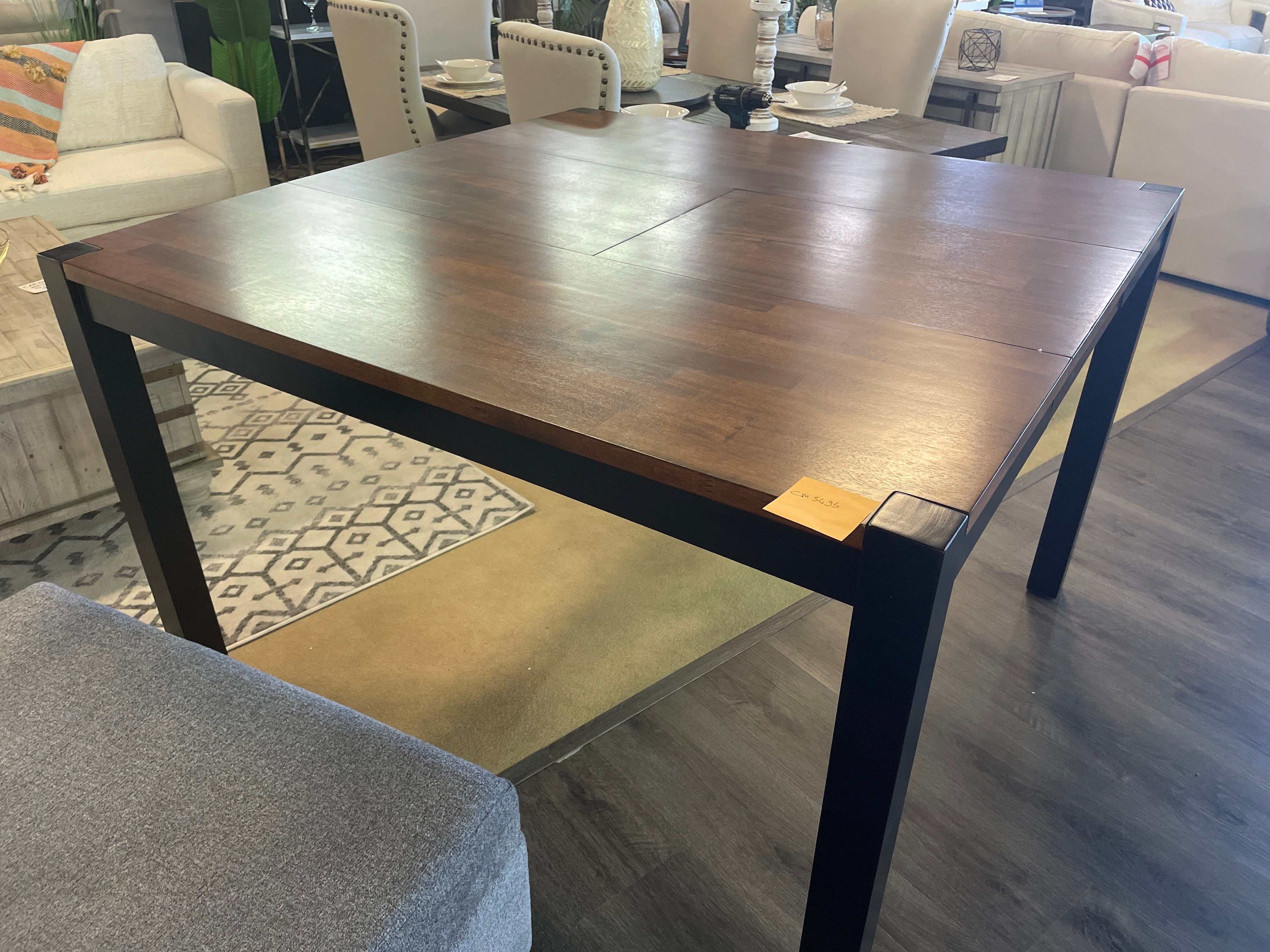 Valdor Dark Oak & Espresso Counter Height Table w/ Leaf - Image 8
