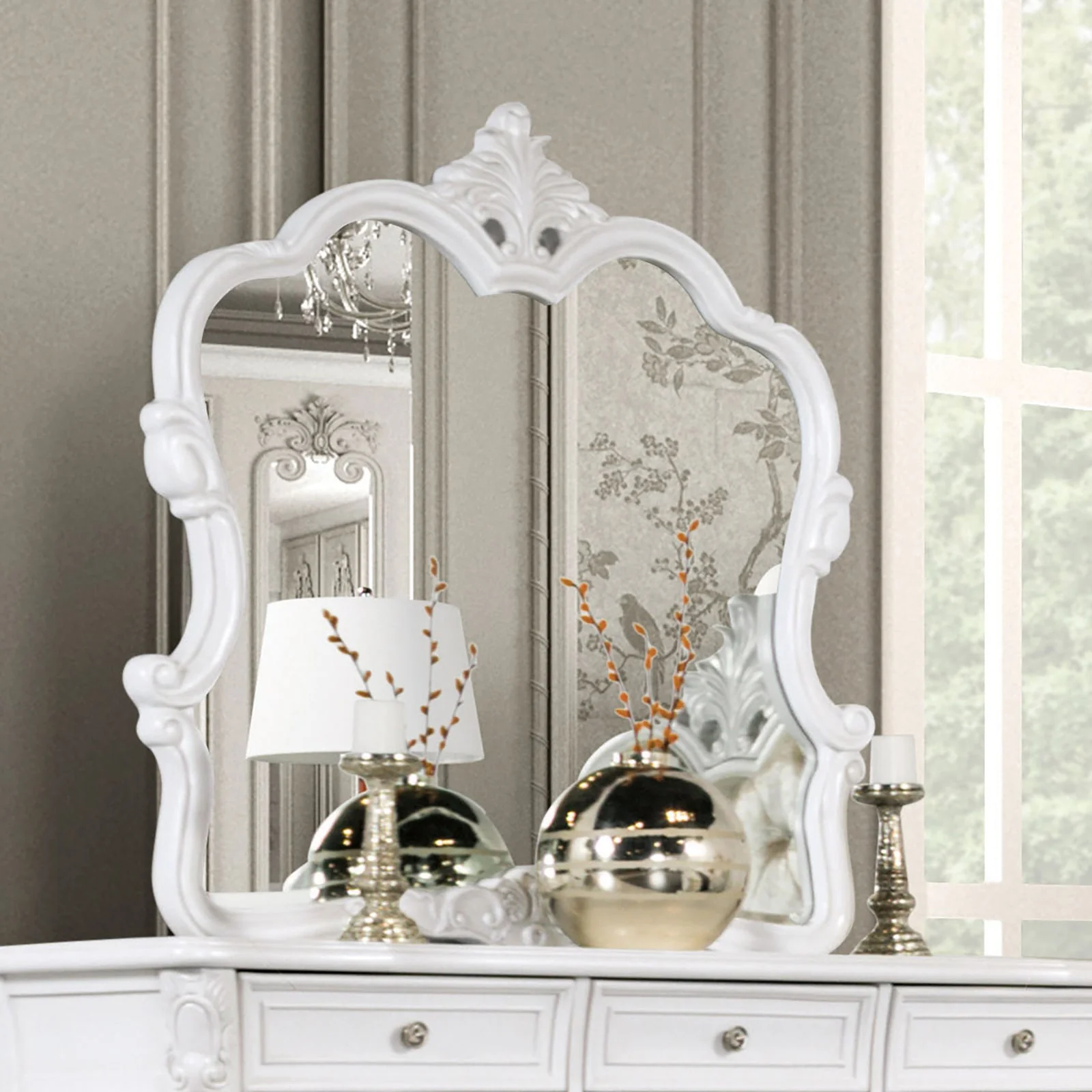 Valentini White 5 Pc. Queen Bedroom Set w/ 2NS - Image 4