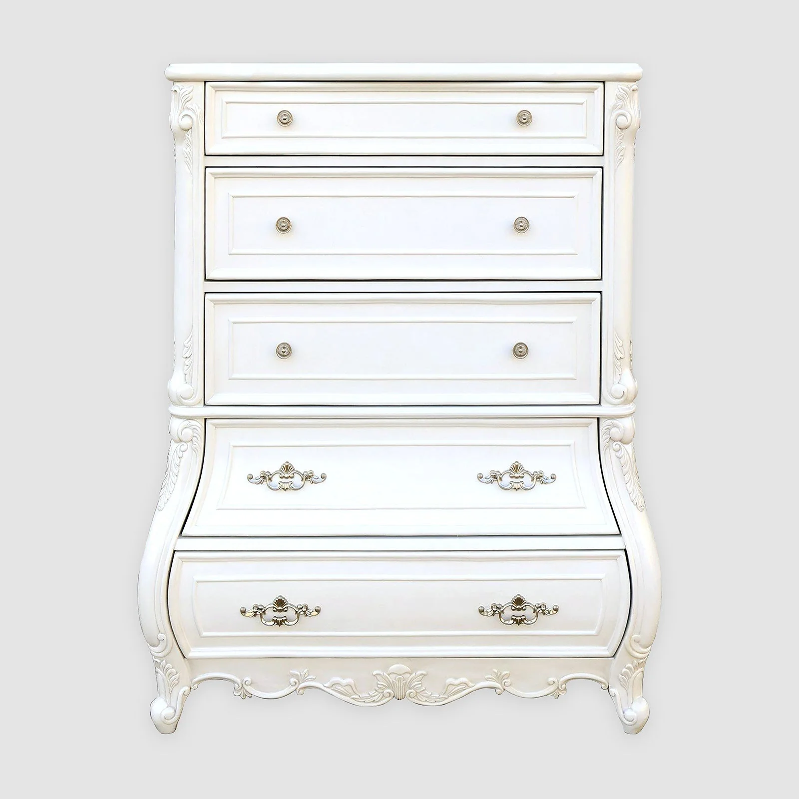 Valentini White 5 Pc. Queen Bedroom Set w/ Chest - Image 4