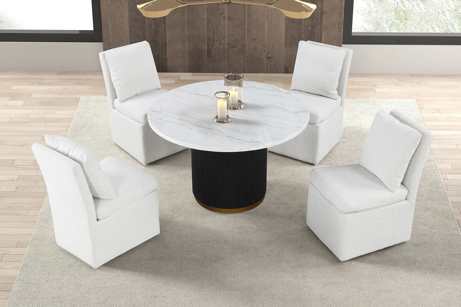 Varde Black/White Dining Table - Image 3