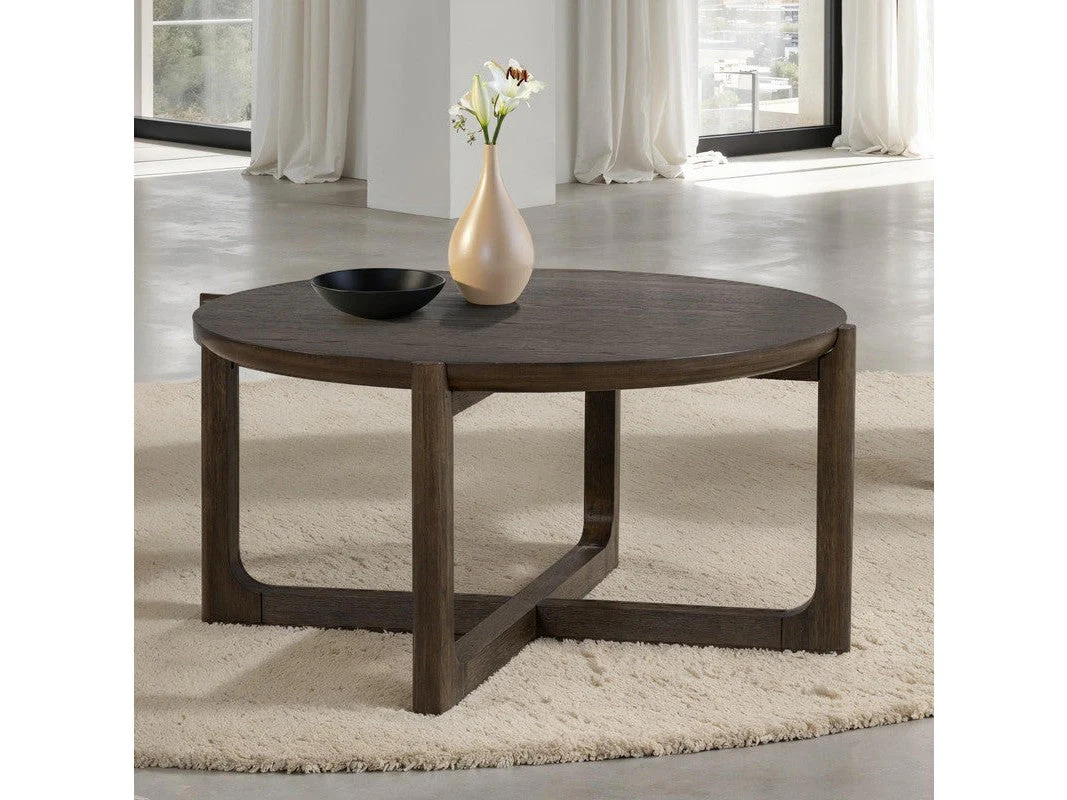 Vellara Dark Walnut 42" Cocktail Table w/ Wood Top