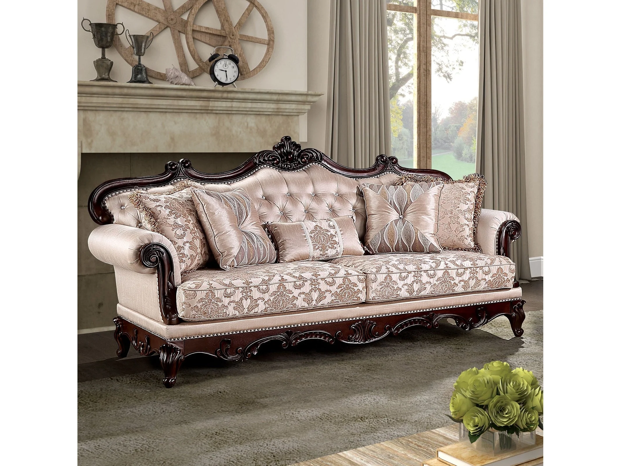 Veracruz Dark Cherry/Light Brown Sofa