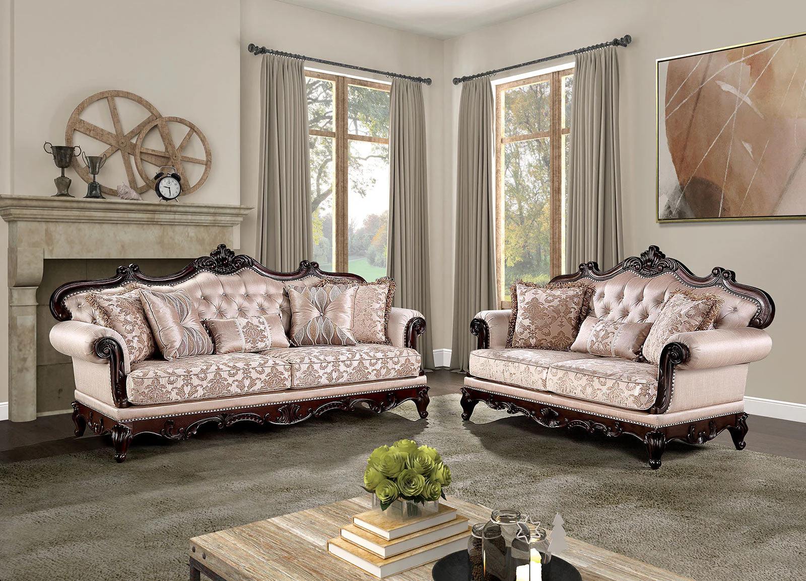 Veracruz Dark Cherry/Light Brown Sofa - Image 2