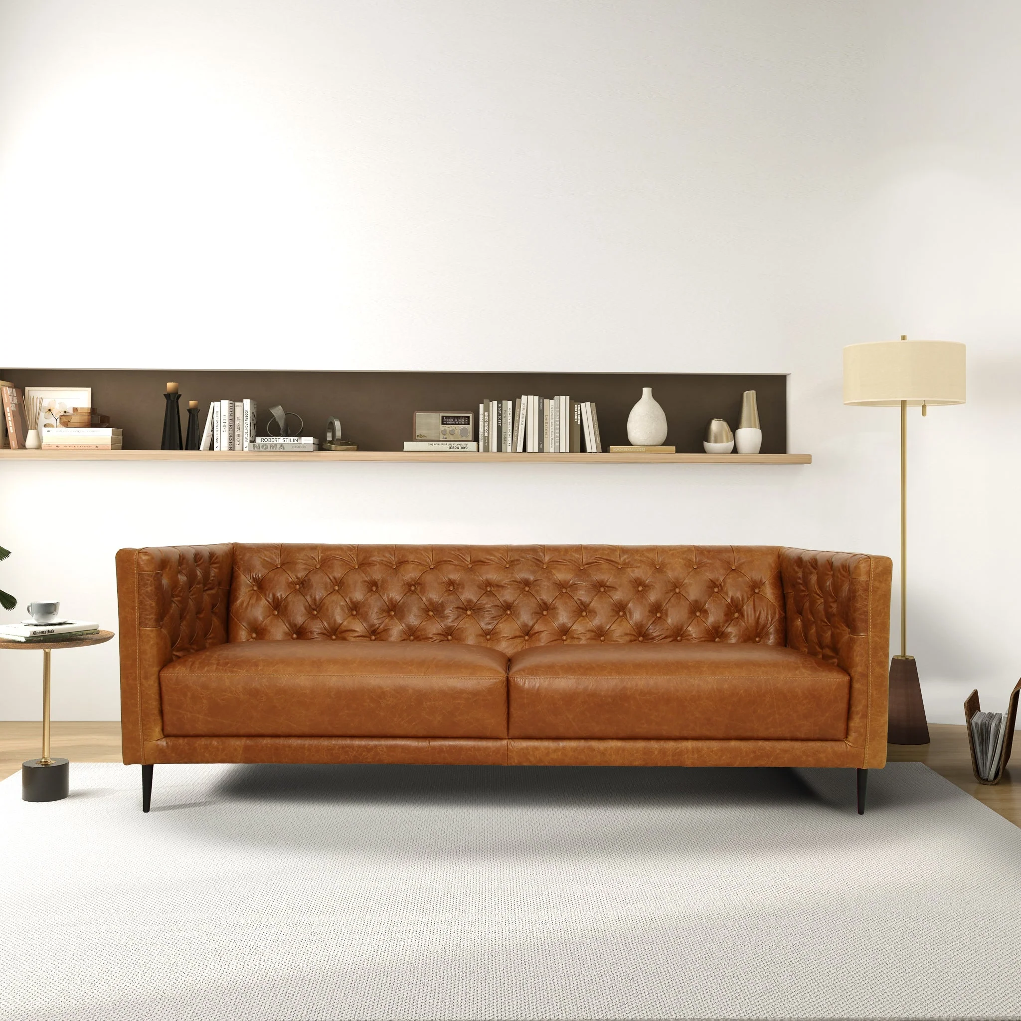 Vermont Waxy Cognac Leather Sofa - Image 2
