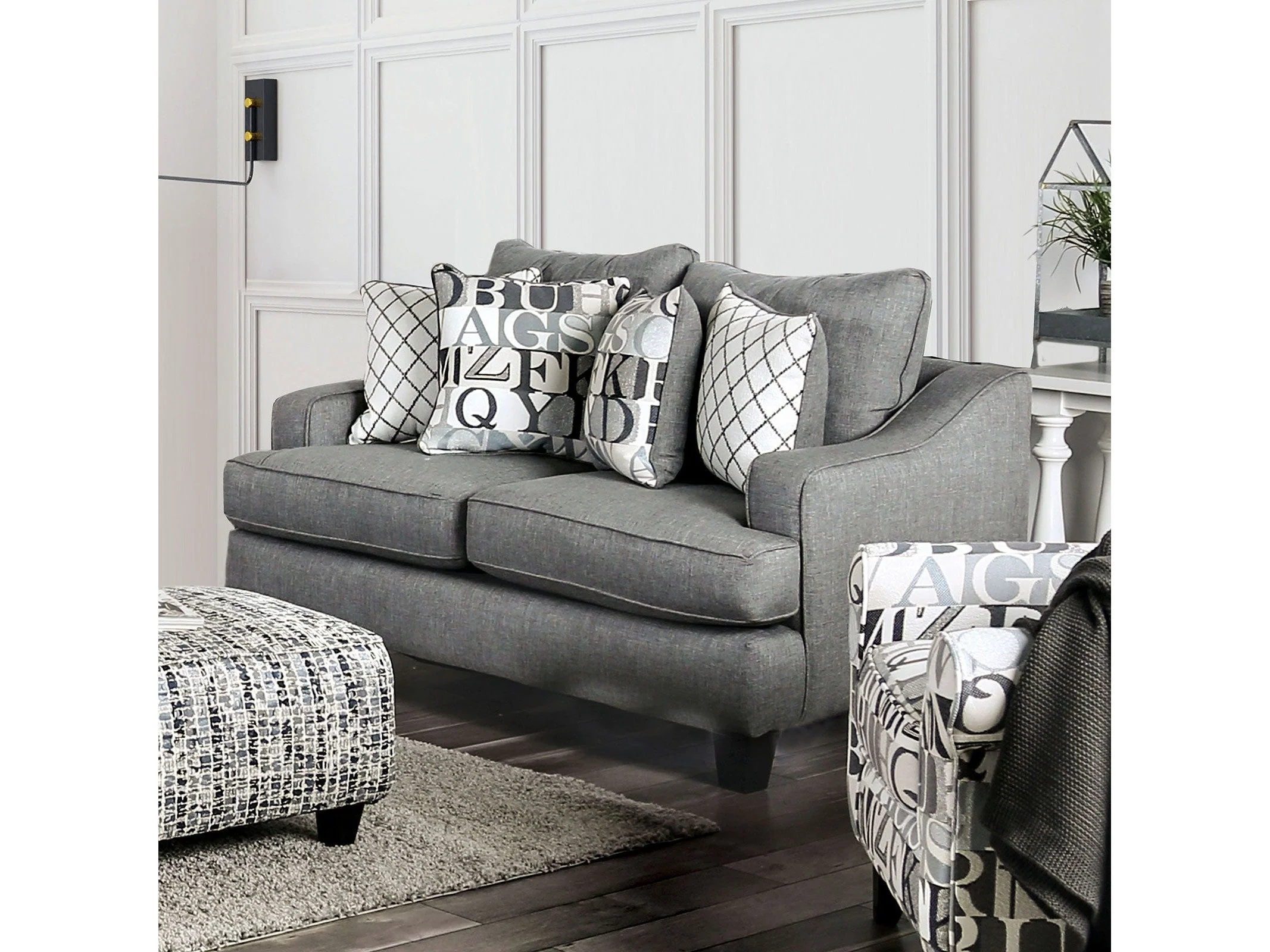 Verne Bluish Gray Loveseat