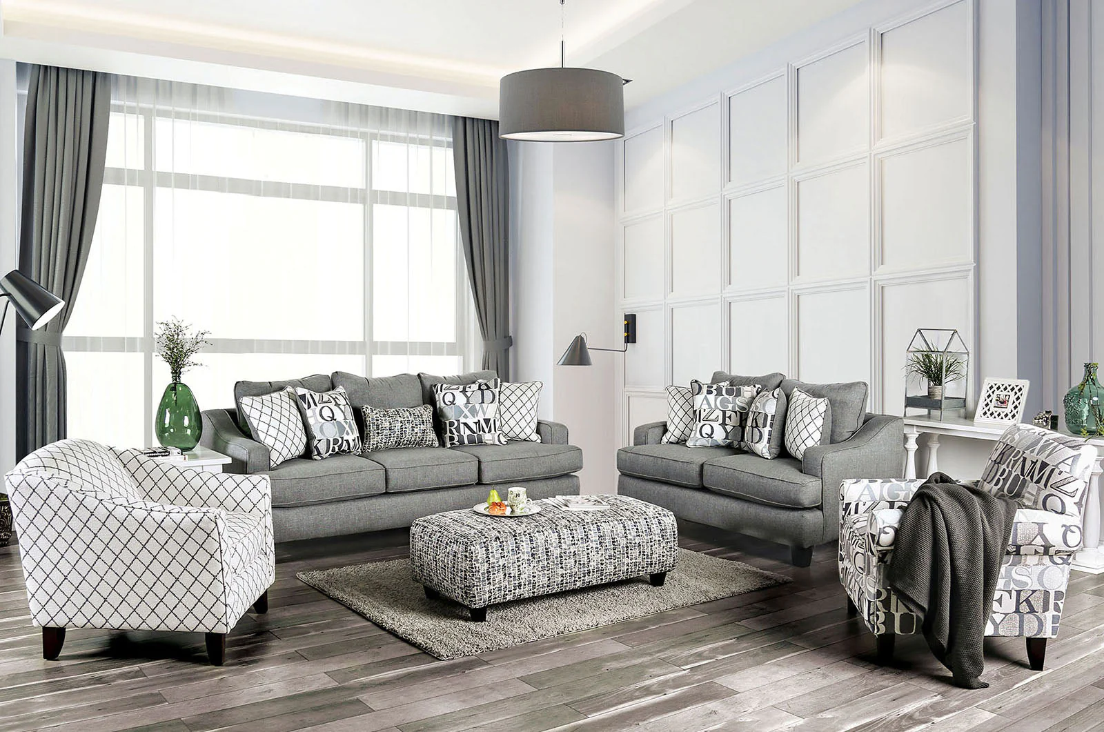 Verne Bluish Gray Loveseat - Image 6
