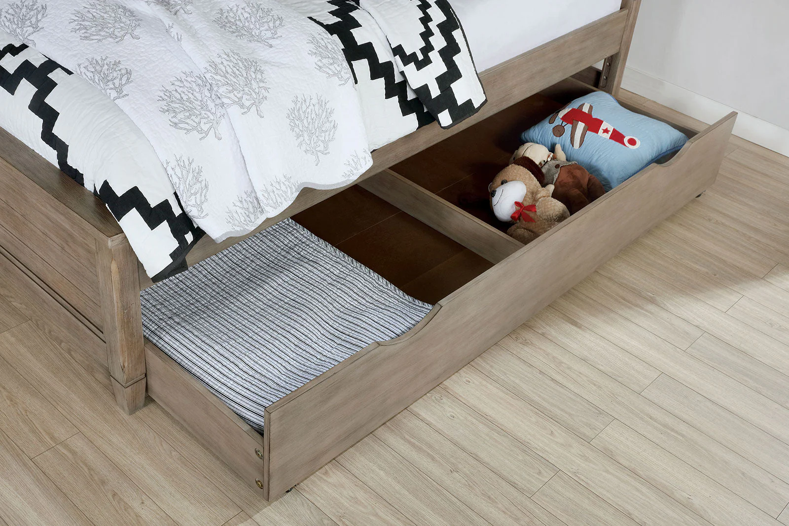 Vevey Wire-Brushed Warm Gray 4 Pc. Twin Bedroom Set - Image 3