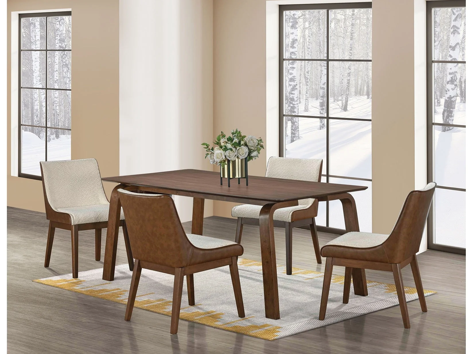 Viken Walnut 5 Pc. Dining Room Set