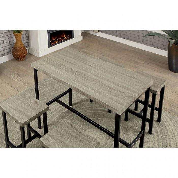 Vilvoorde Black & Gray Metal 5pc Counter Height Set - Image 2