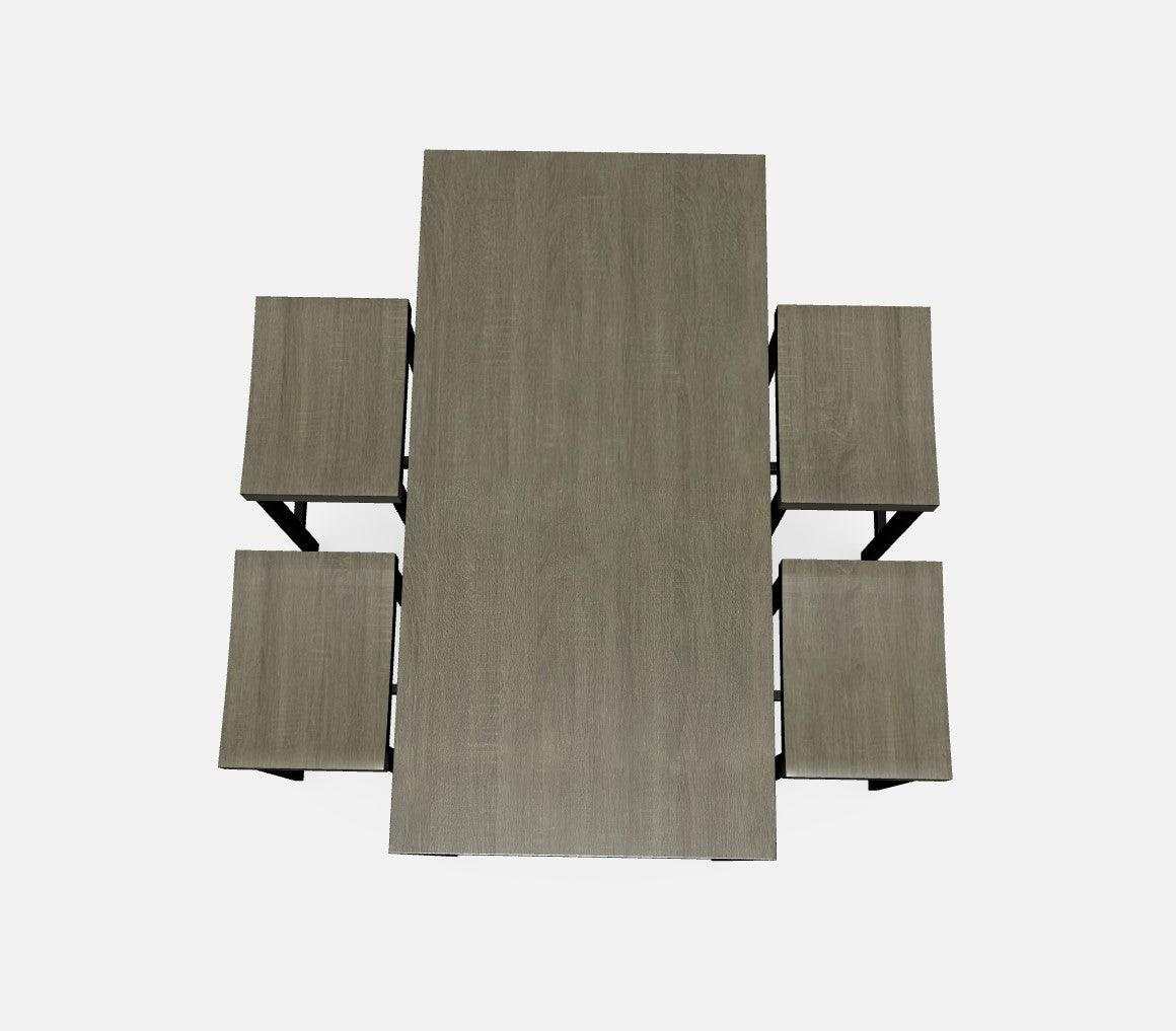 Vilvoorde Black & Gray Metal 5pc Counter Height Set - Image 3