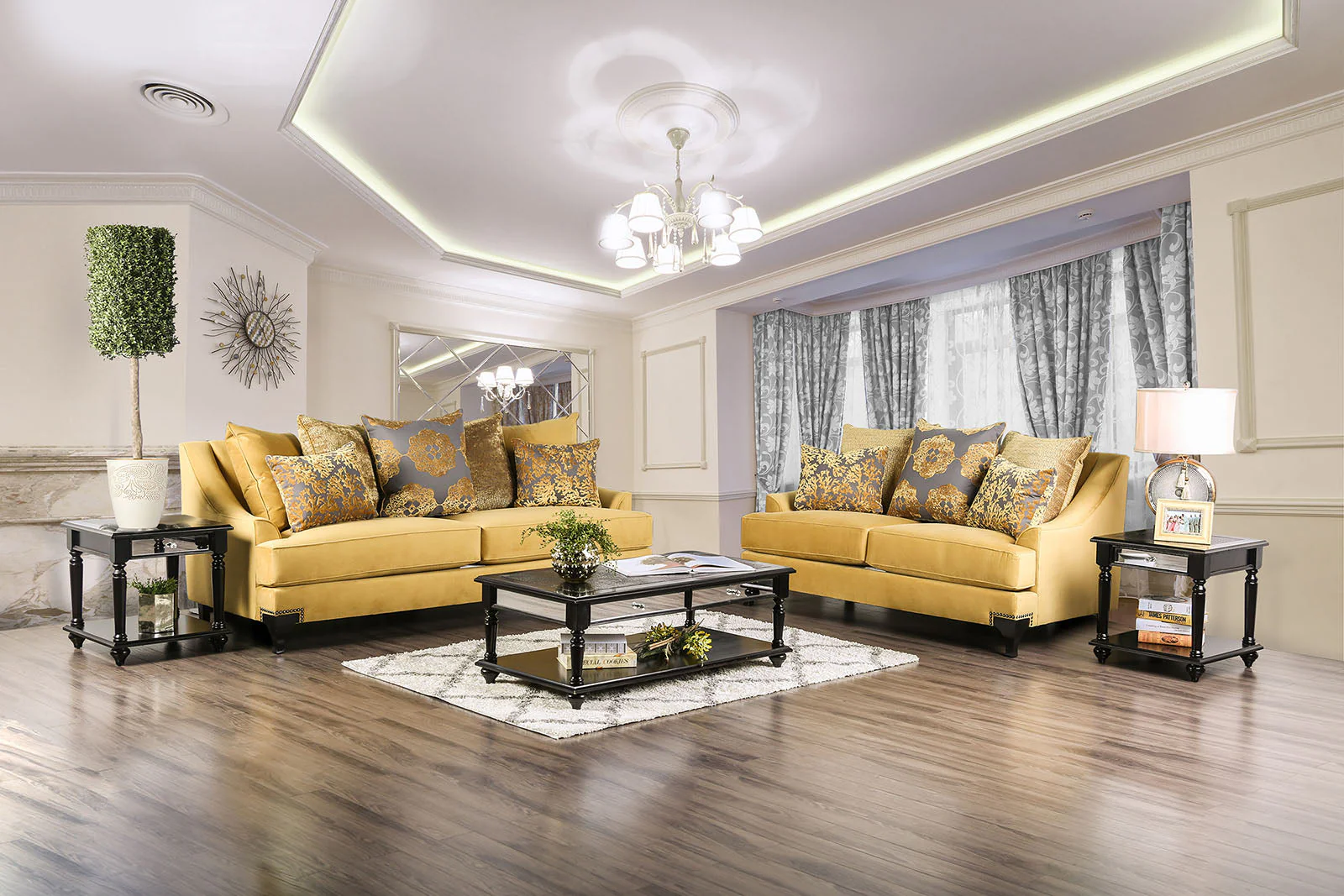 Viscontti Gold/Gray Sofa - Image 3