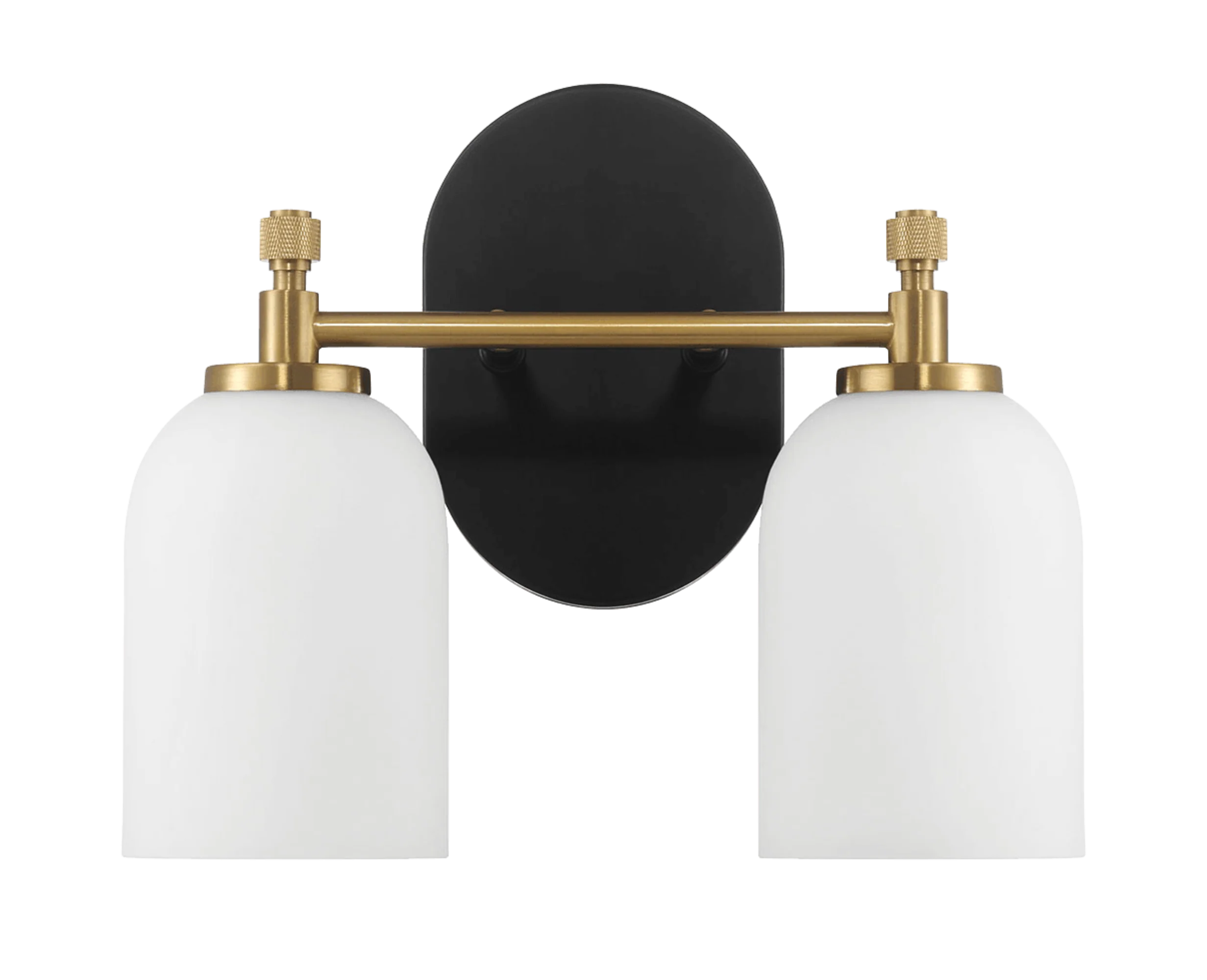 Vortex Two Lights Vanity in Traditional Style for Over Bathroom Mirror Wall Sconce 12.25"W × 10.125"H × 5.5"E With White Frosted Glass