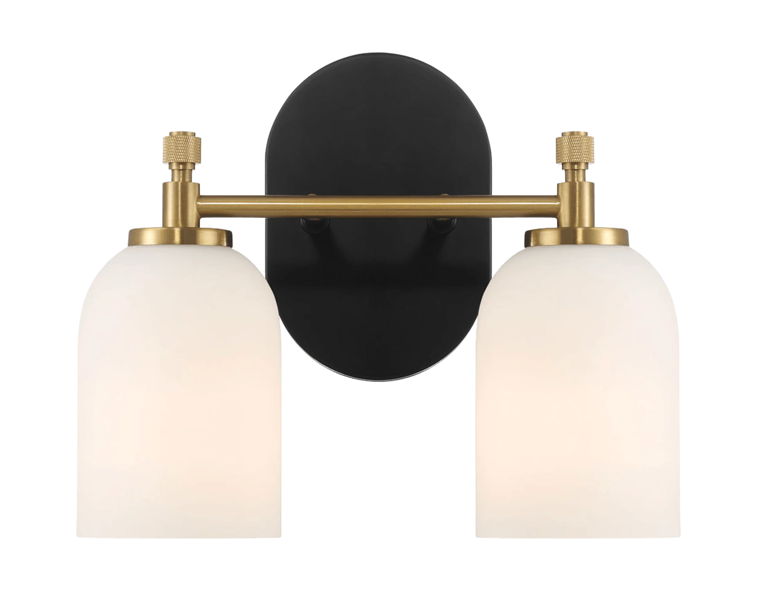 Vortex Two Lights Vanity in Traditional Style for Over Bathroom Mirror Wall Sconce 12.25"W × 10.125"H × 5.5"E With White Frosted Glass - Image 2