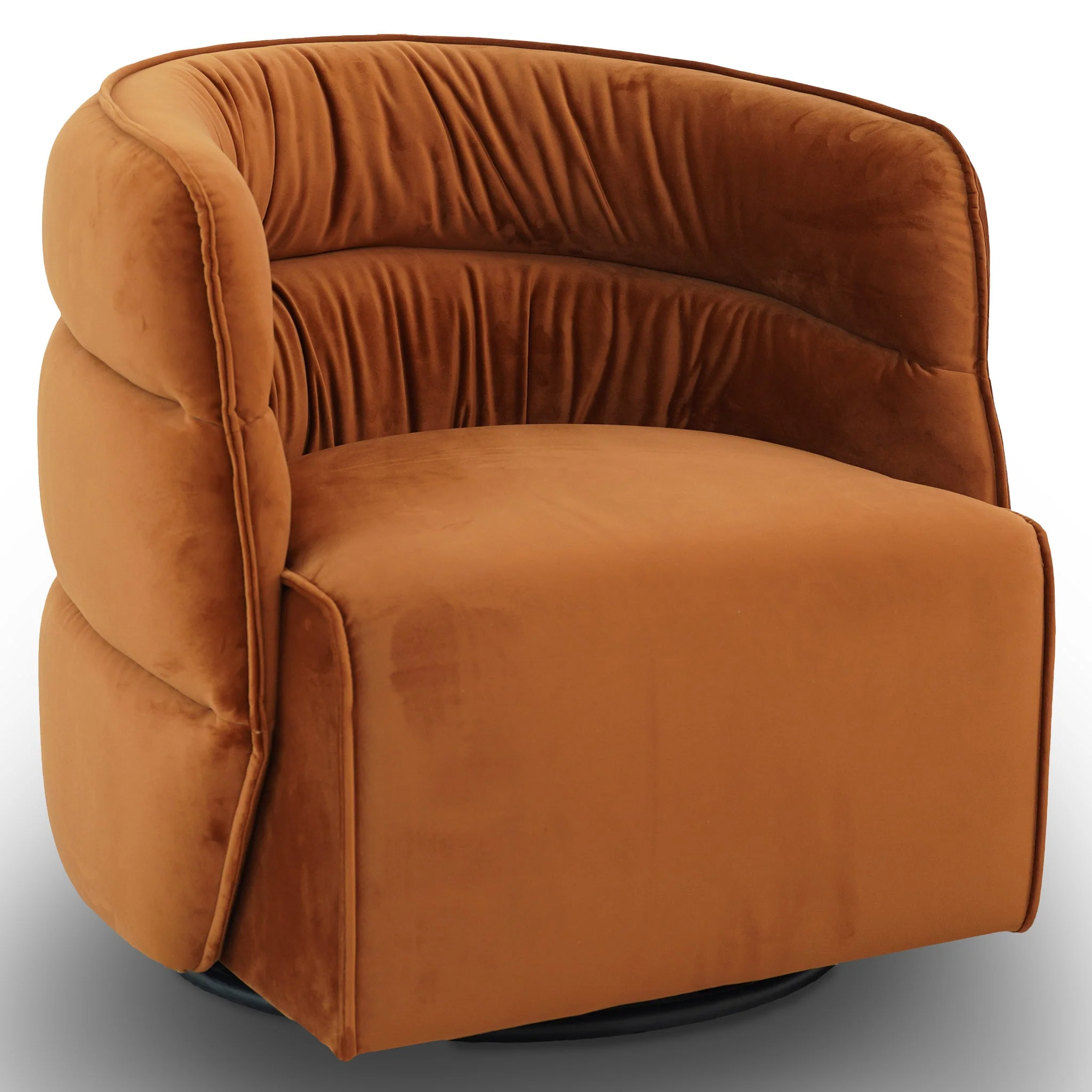 Walden Swivel Chair - Burnt Orange Velvet - Image 2