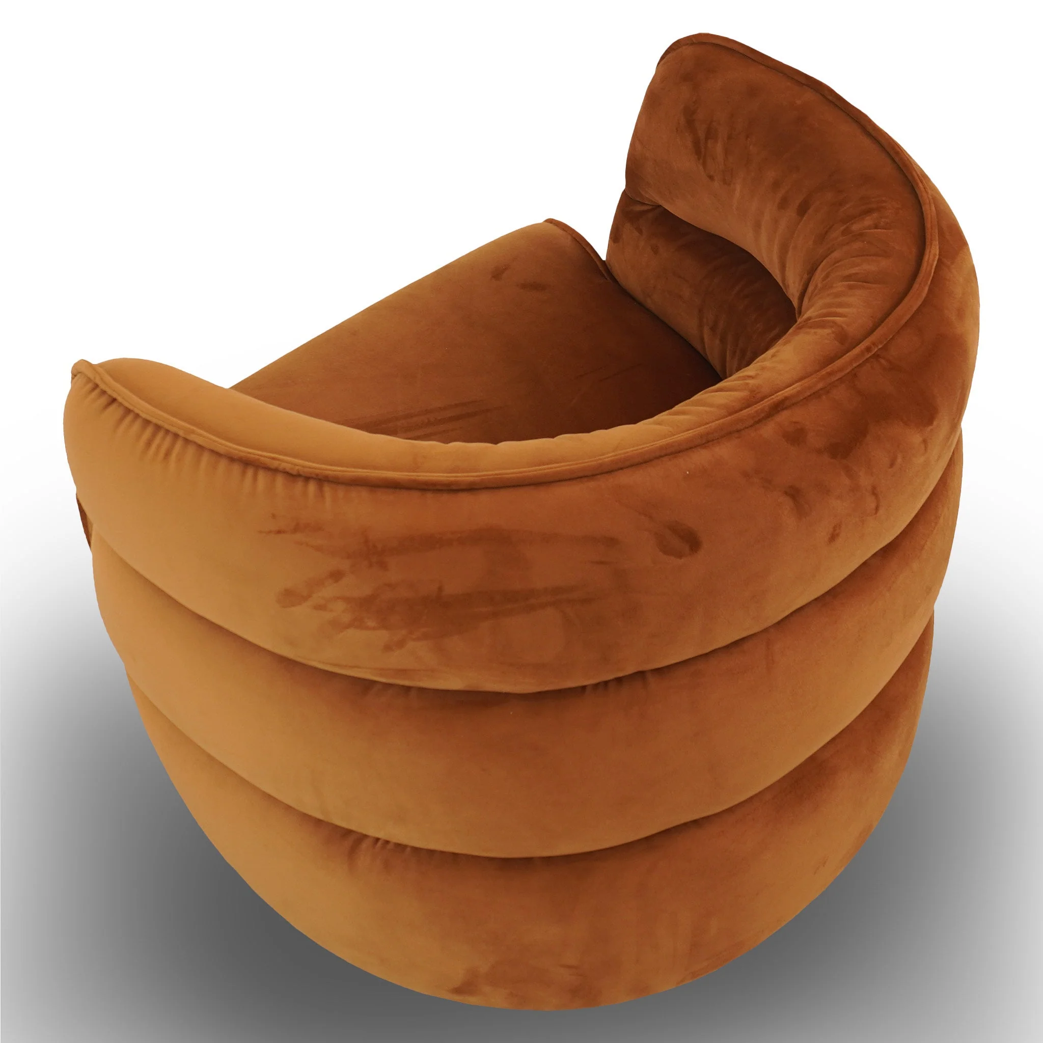 Walden Swivel Chair - Burnt Orange Velvet - Image 4
