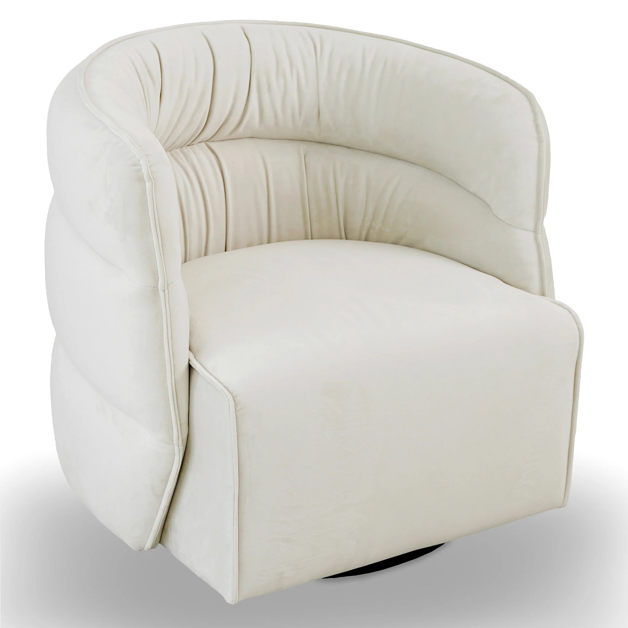 Walden Swivel Chair - Cream Velvet - Image 2