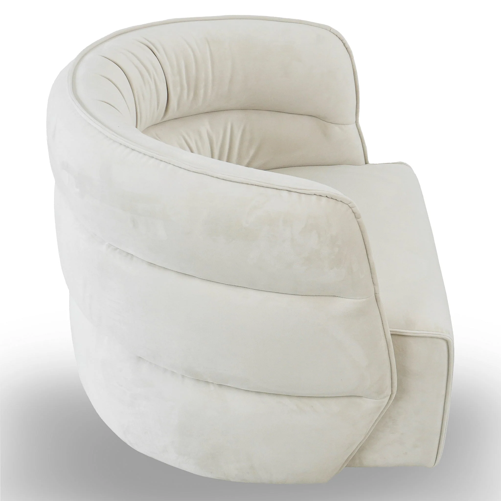 Walden Swivel Chair - Cream Velvet - Image 5