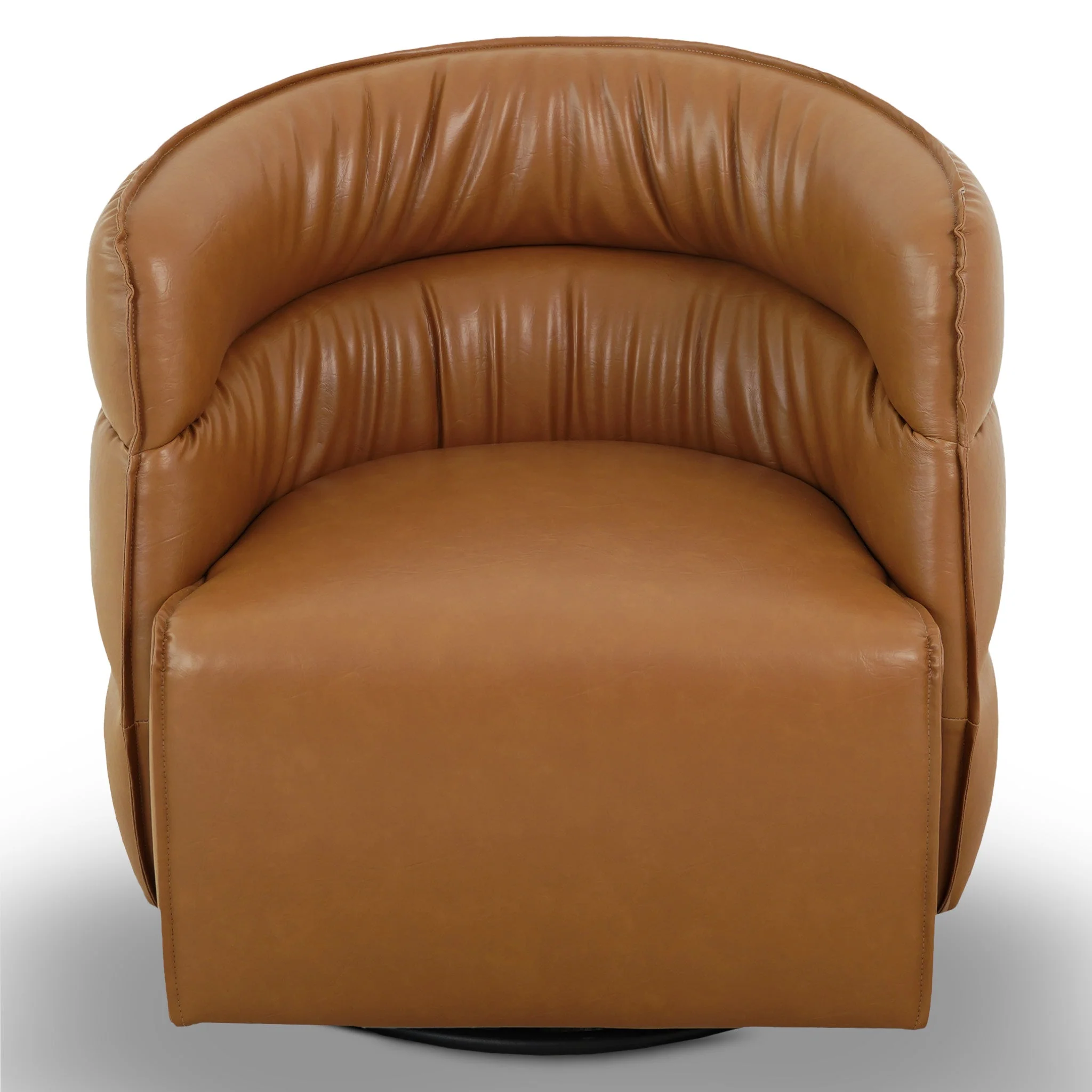 Walden Swivel Chair - Vegan Tan Leather - Image 2