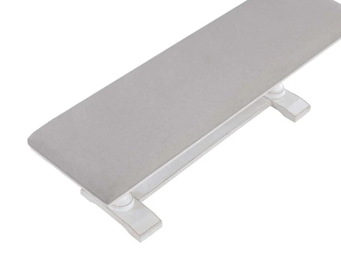 Warren White Upholstered Bench - Image 5