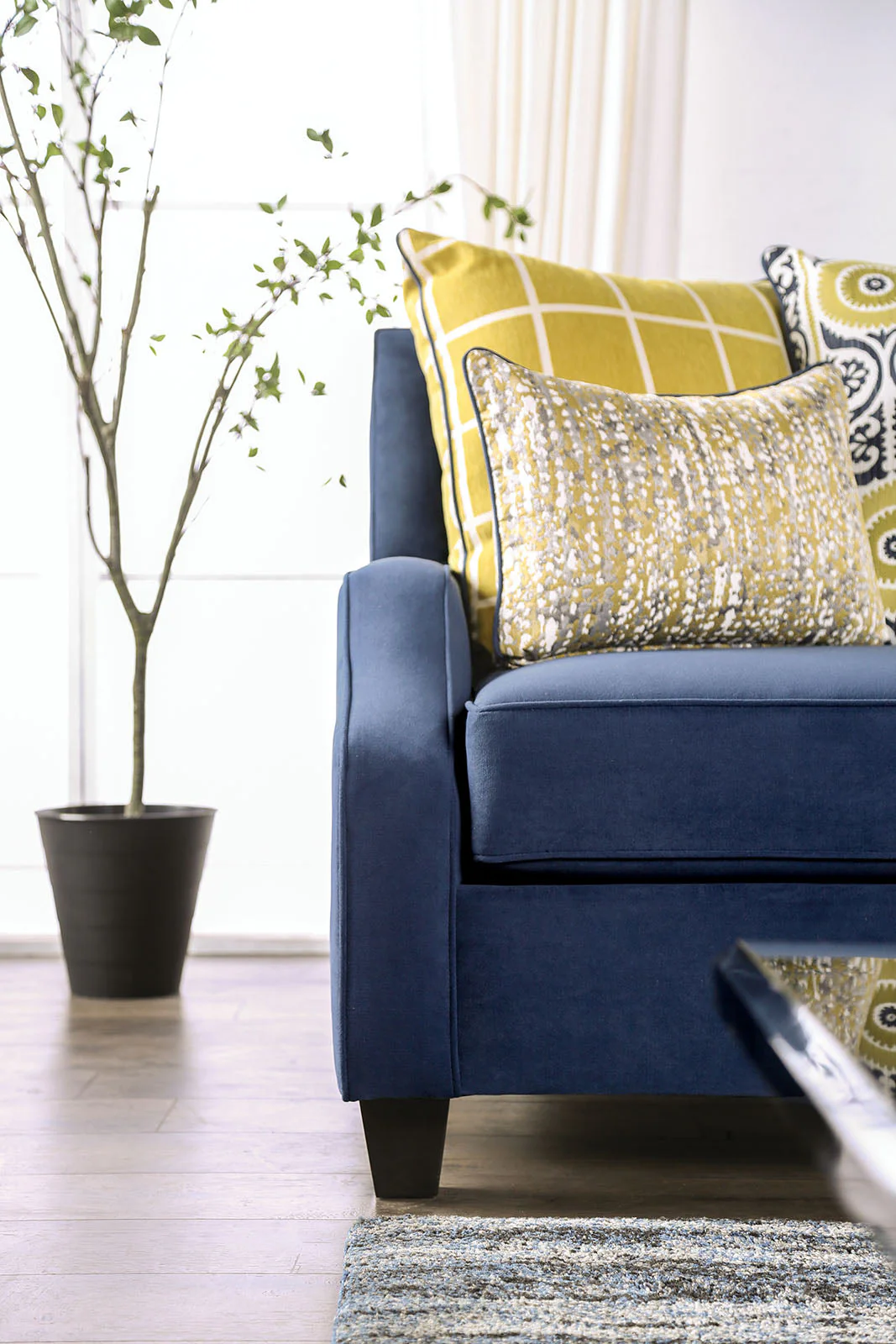 West brompton Navy/Yellow Sofa - Image 2
