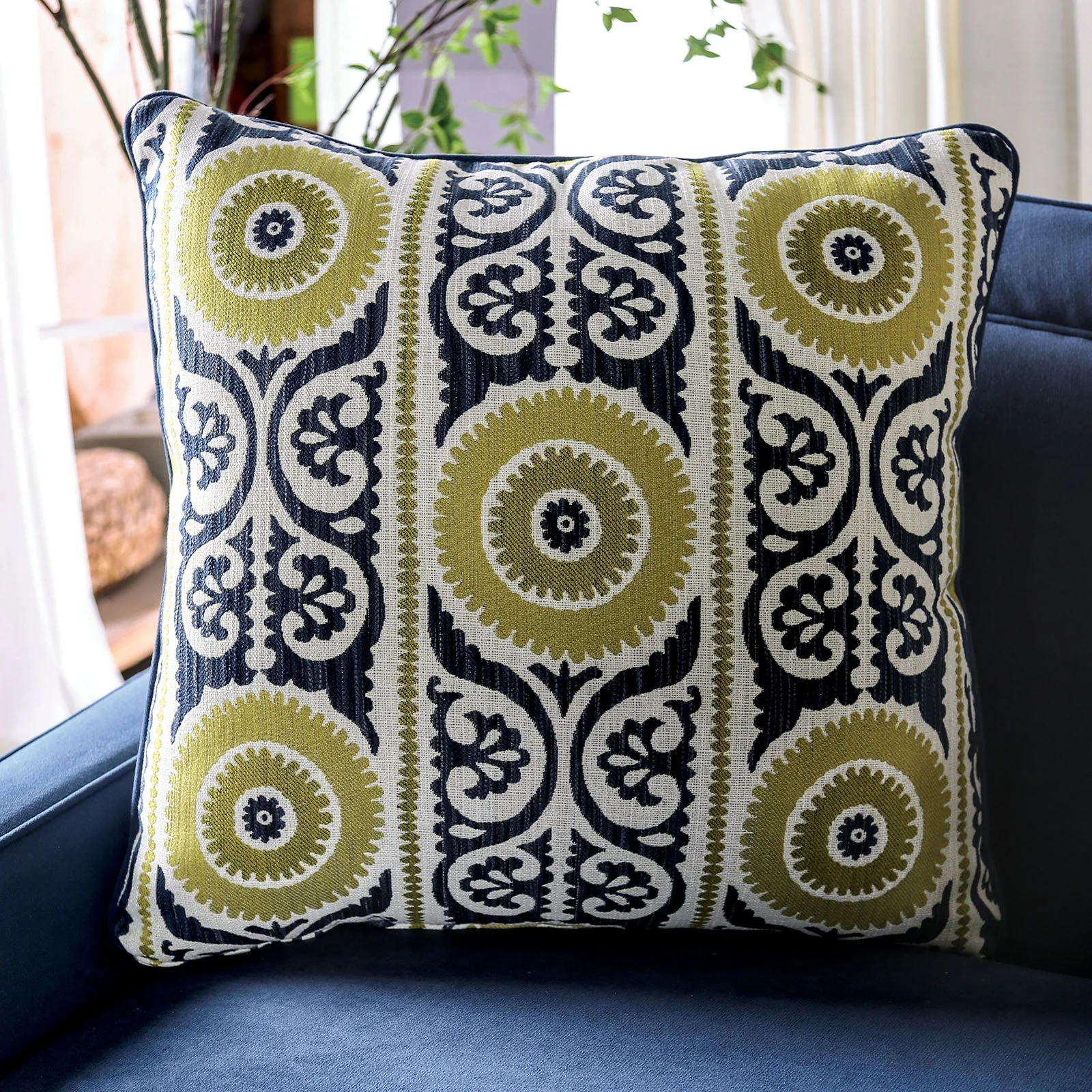 West brompton Navy/Yellow Sofa - Image 5