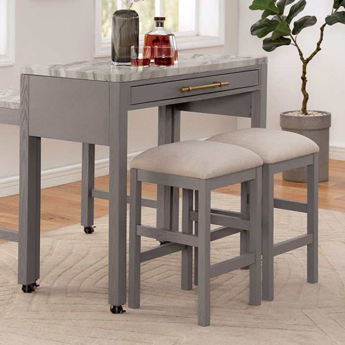 Whitehall White & Light Gray Counter Height Dining Room Set - Image 2