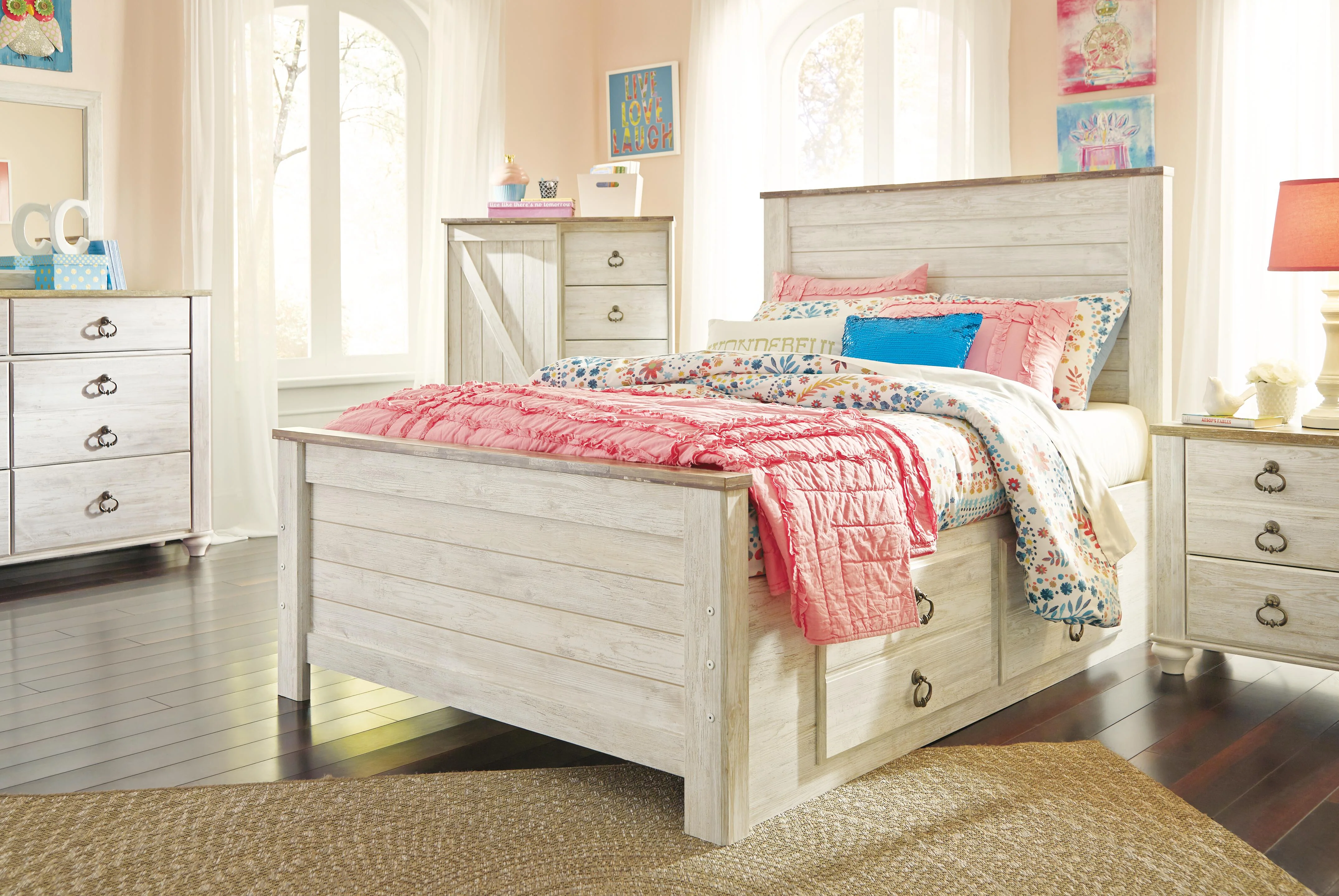 Willowton Panel Bed with 2 Storage Drawers - Image 8