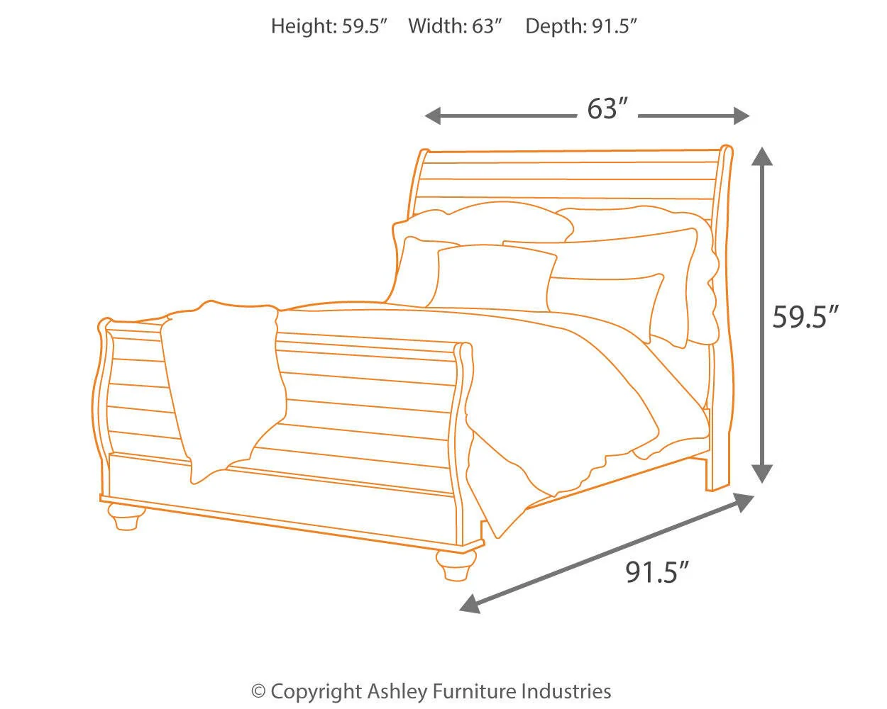 Willowton Sleigh Bed - Image 15