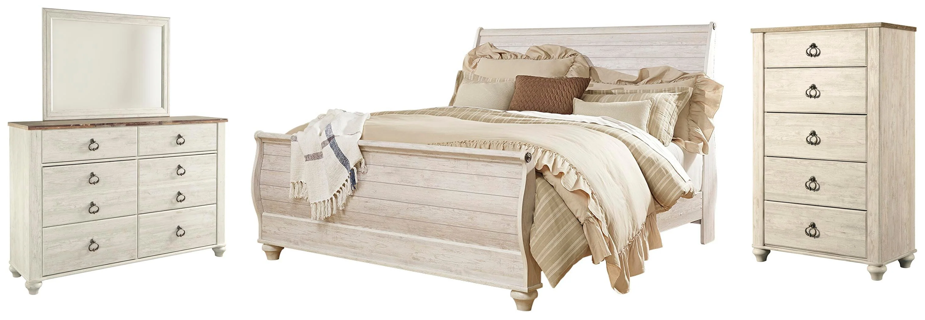 Willowton Sleigh Bed Bedroom Set - Image 2