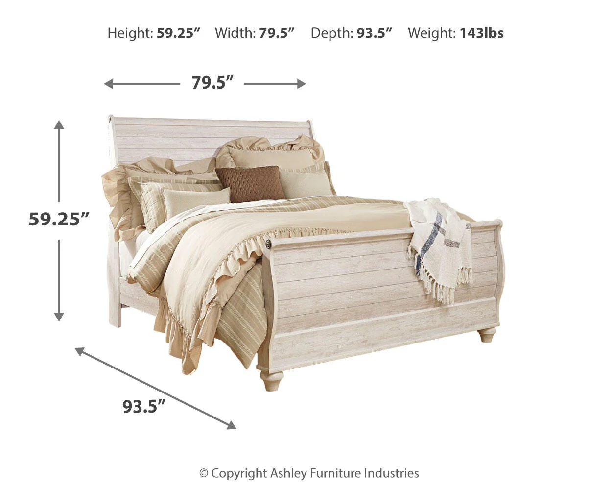 Willowton Sleigh Bed Bedroom Set - Image 29