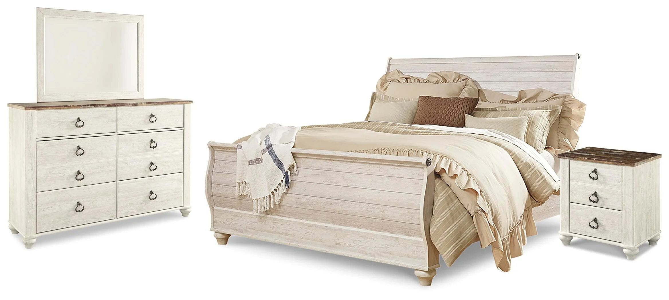 Willowton Sleigh Bed Bedroom Set - Image 3