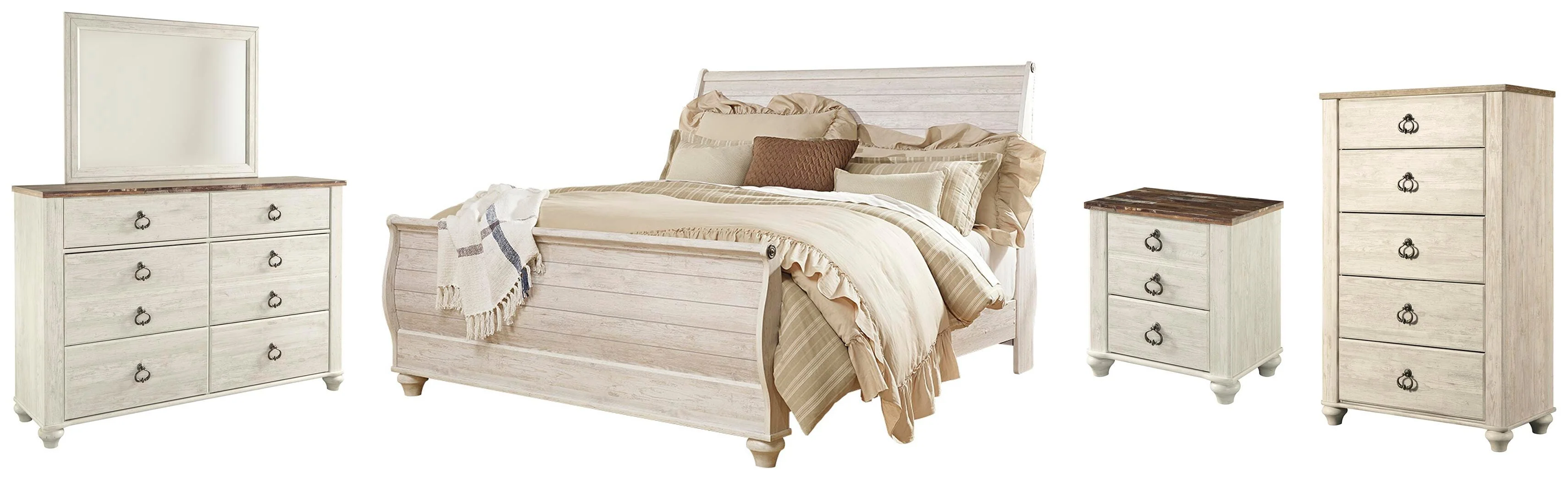 Willowton Sleigh Bed Bedroom Set - Image 4