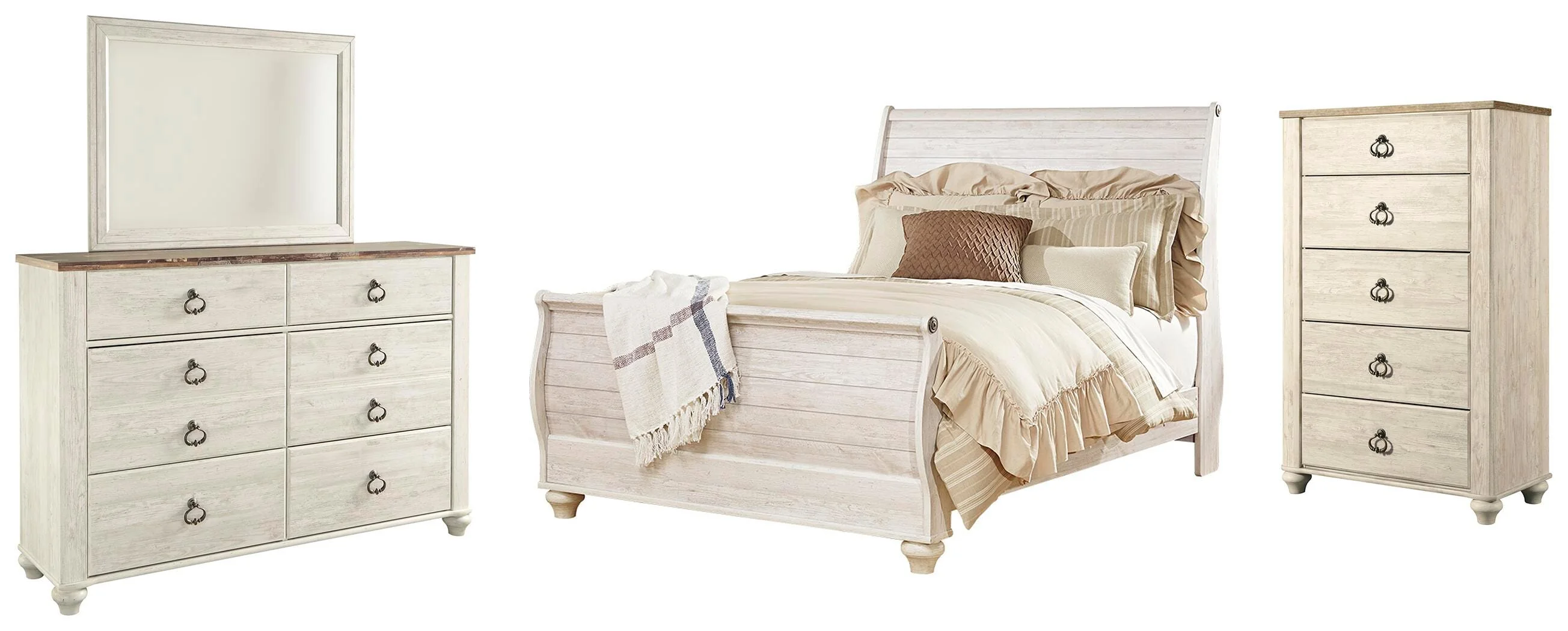 Willowton Sleigh Bed Bedroom Set - Image 9