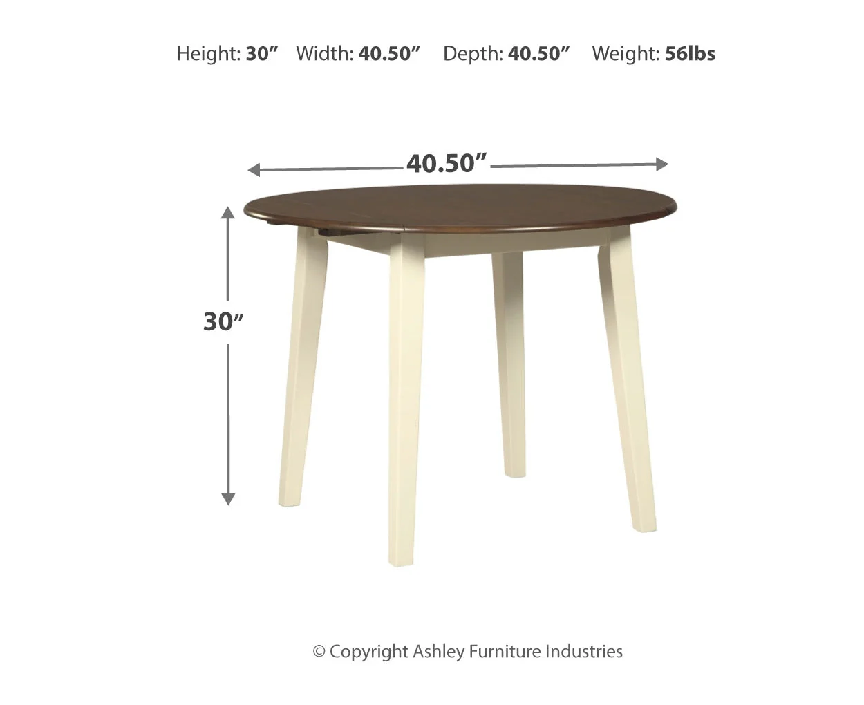 Woodanville Round Dining Room Drop Leaf Table - Image 3