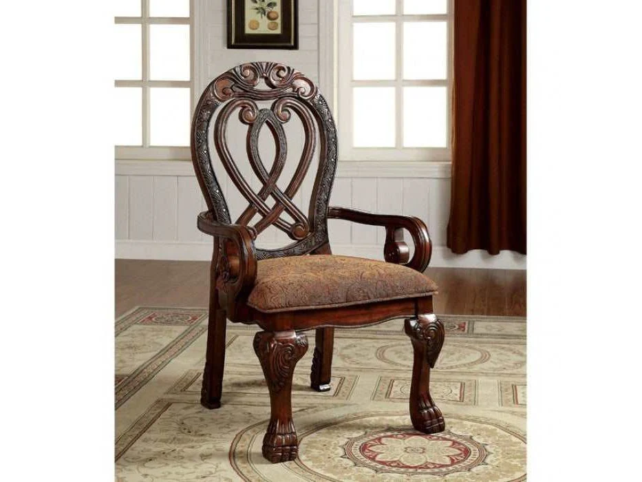 Wyndmere Brown & Cherry Dining Arm Chair (Set of 2)
