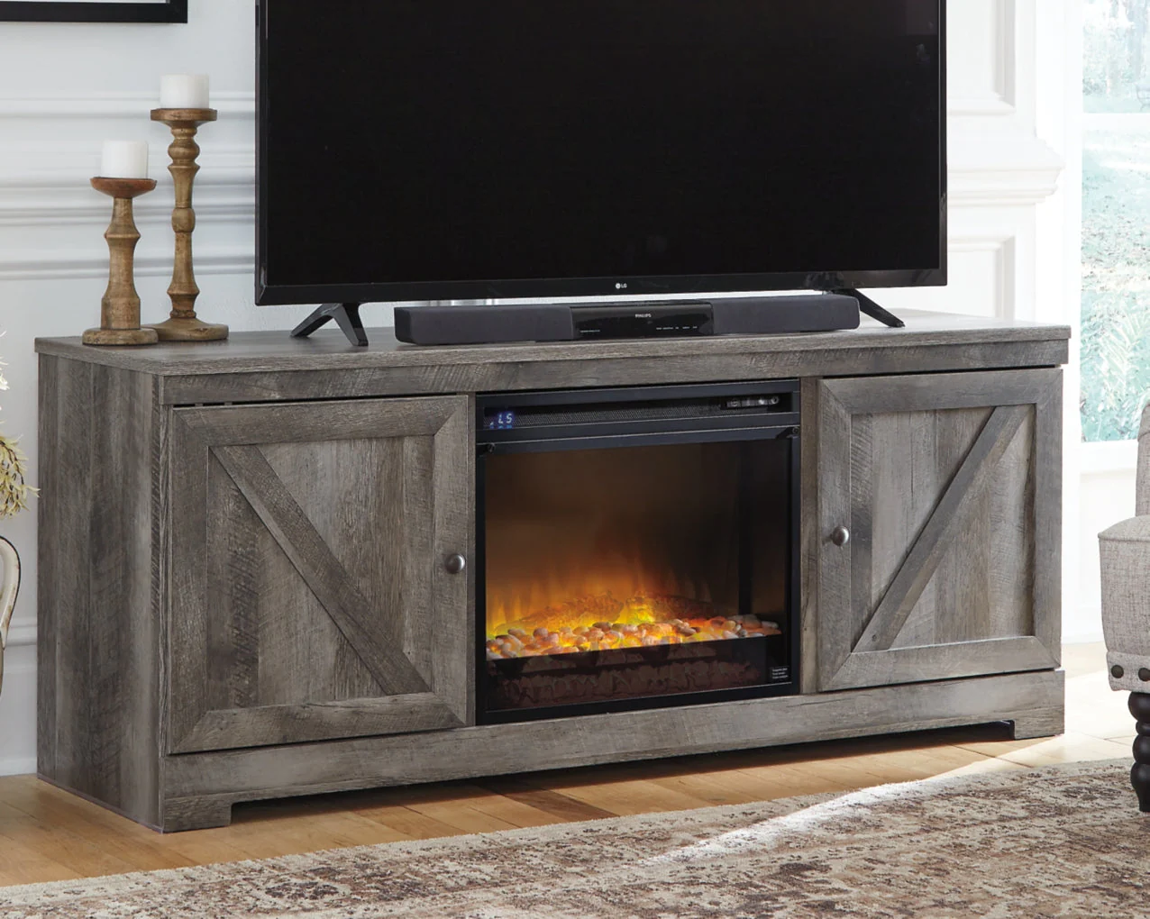 Wynnlow 63" TV Stand with Electric Fireplace - Image 3