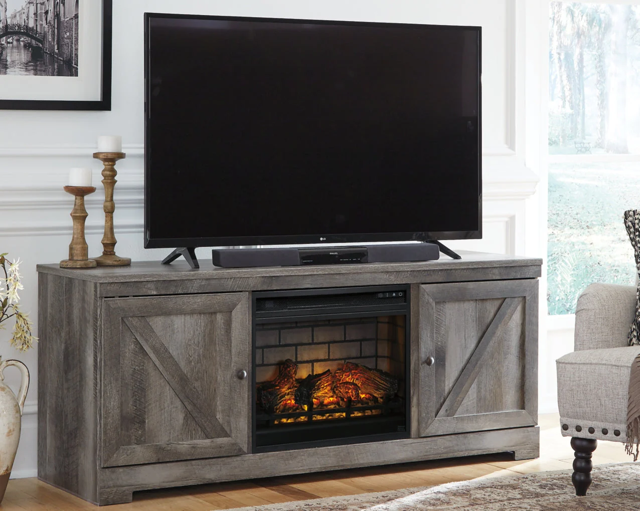 Wynnlow 63" TV Stand with Electric Fireplace - Image 4
