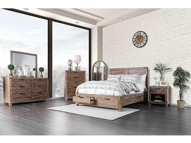 Wynton Weathered Light Oak Queen Bed