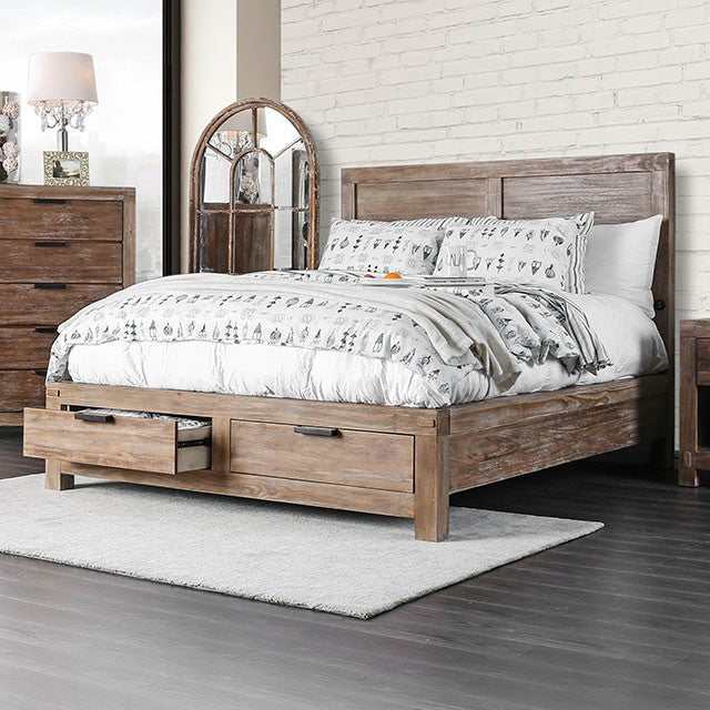 Wynton Weathered Light Oak Queen Bed - Image 5