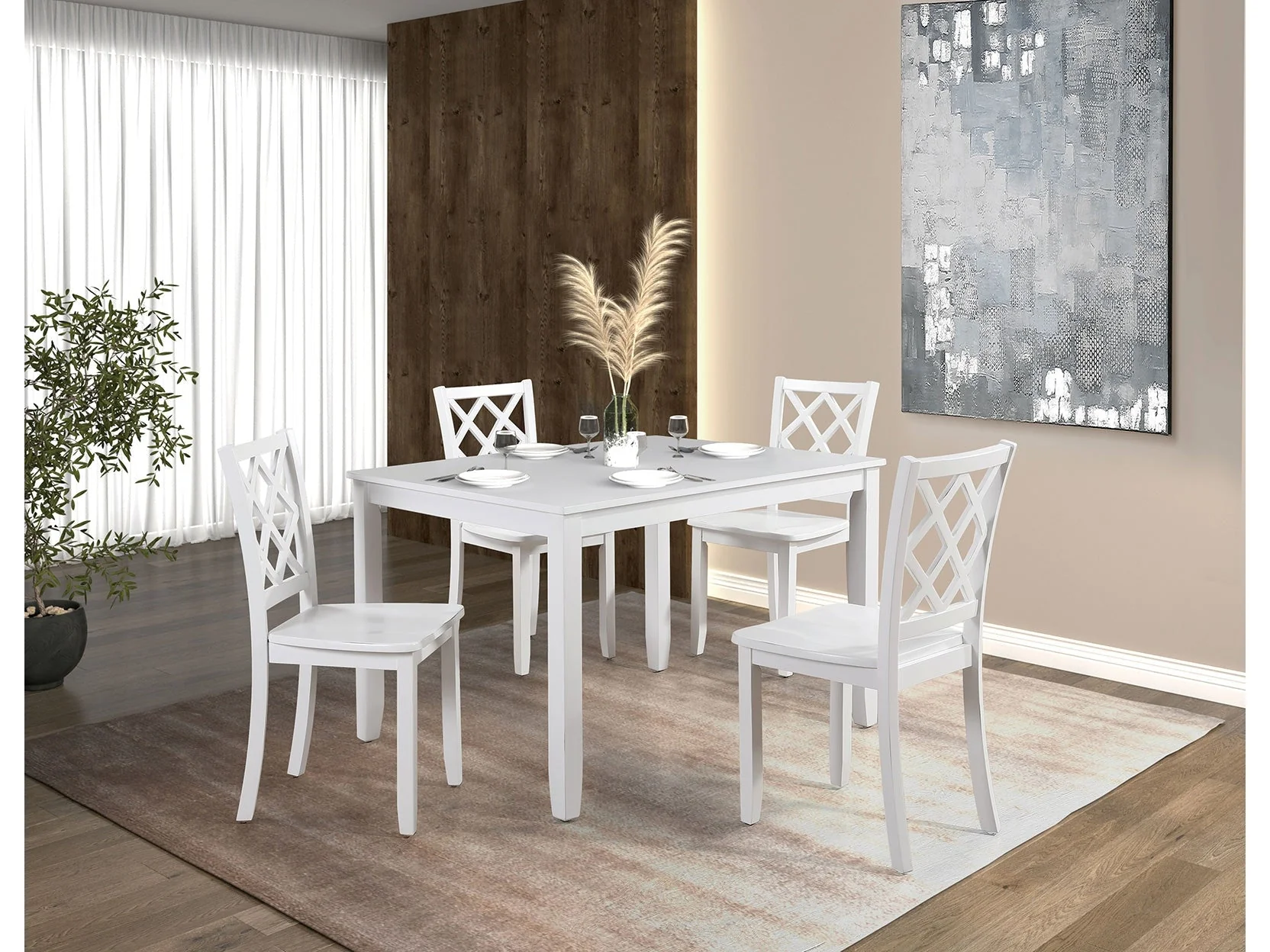 Yamhill White 5 Pc. Dining Room Set