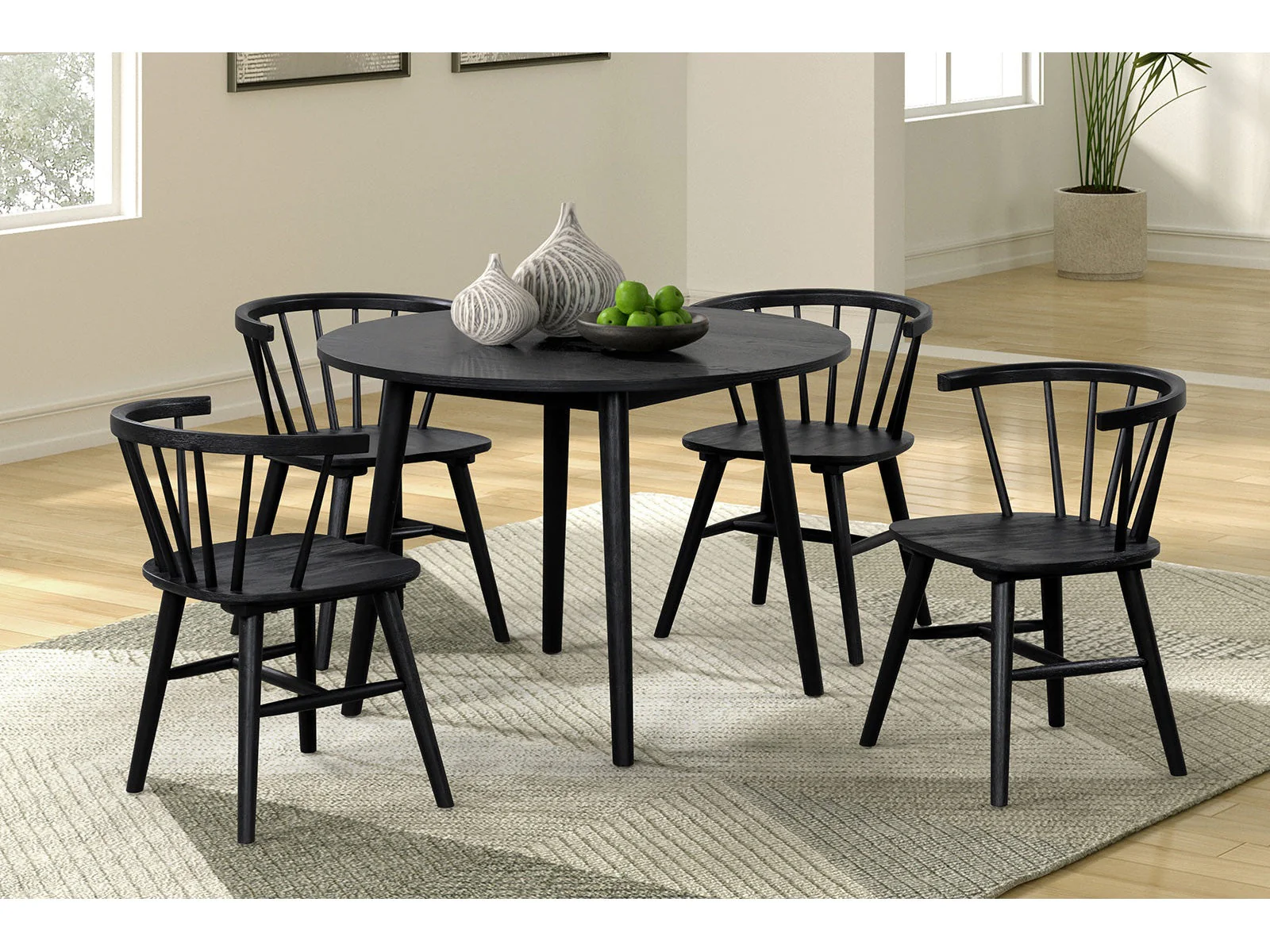 Yate Black 5 Piece Dining Set