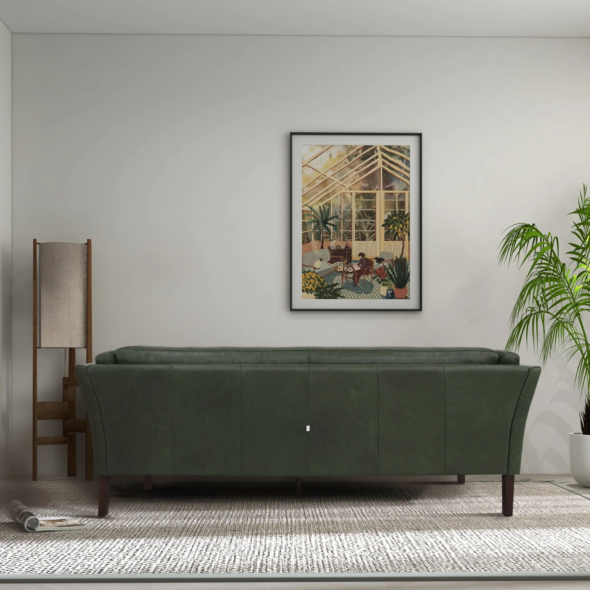 York Green Leather Sofa - Image 5