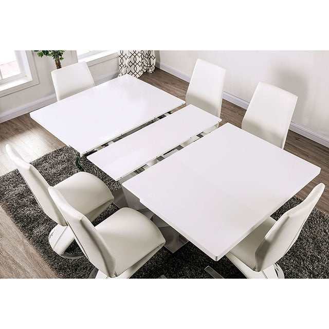 Zain White/Chrome Dining Table - Image 5