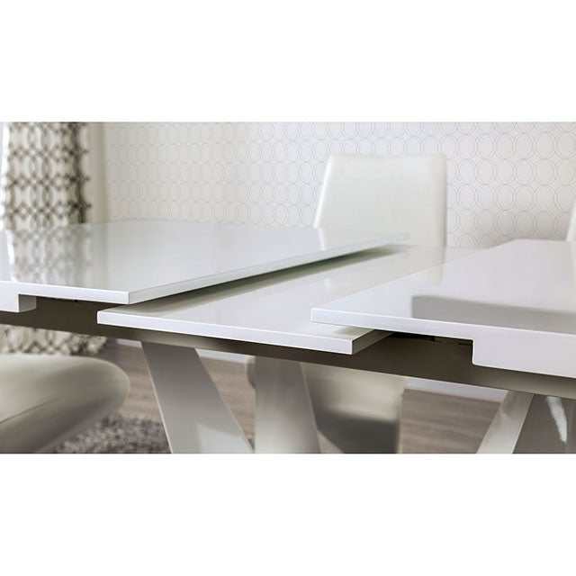 Zain White/Chrome Dining Table - Image 7